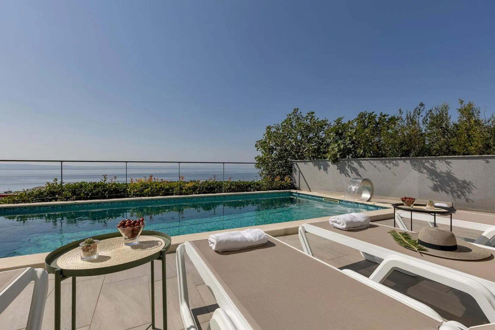Seating area in Luxury villa Mae in Makarska, pool and gym