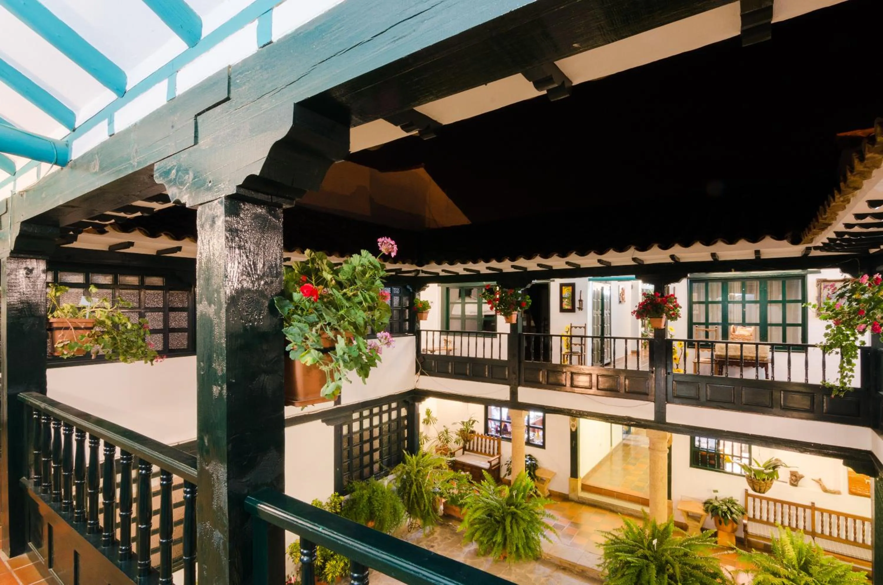 Inner courtyard view in Hotel Antonio Nariño