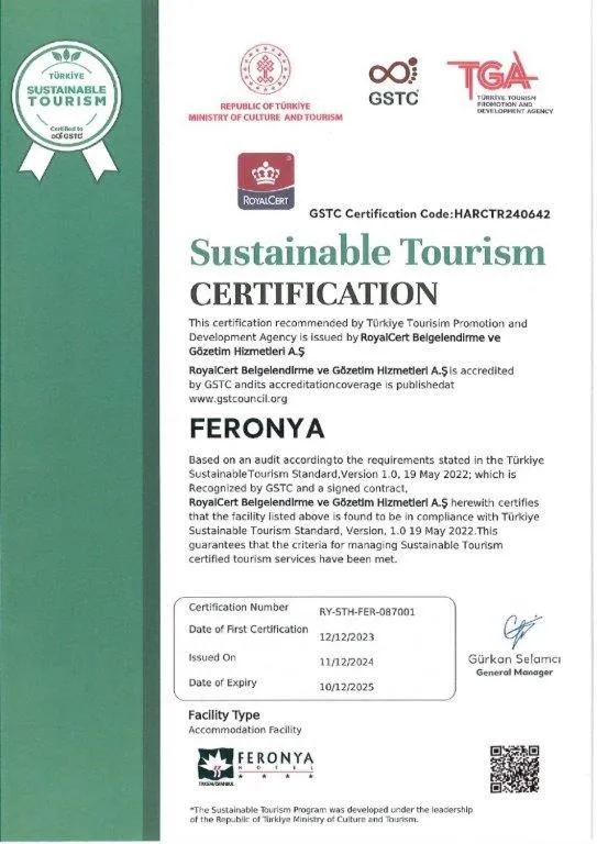 Certificate/Award in Feronya Hotel