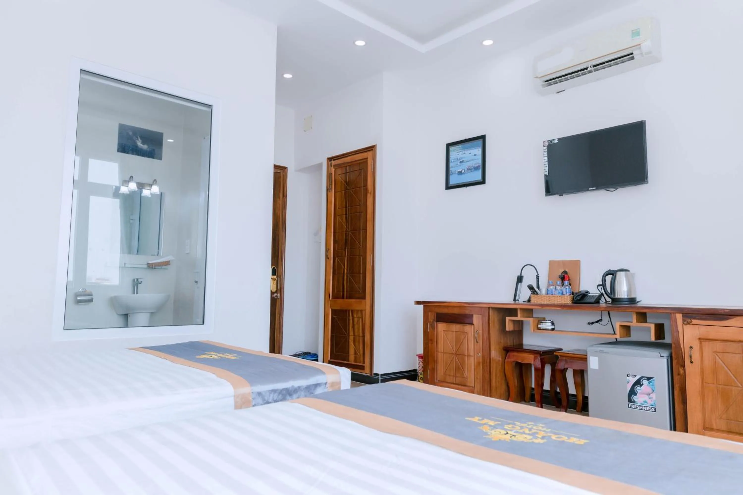 Bed in Khách sạn Hoàng My