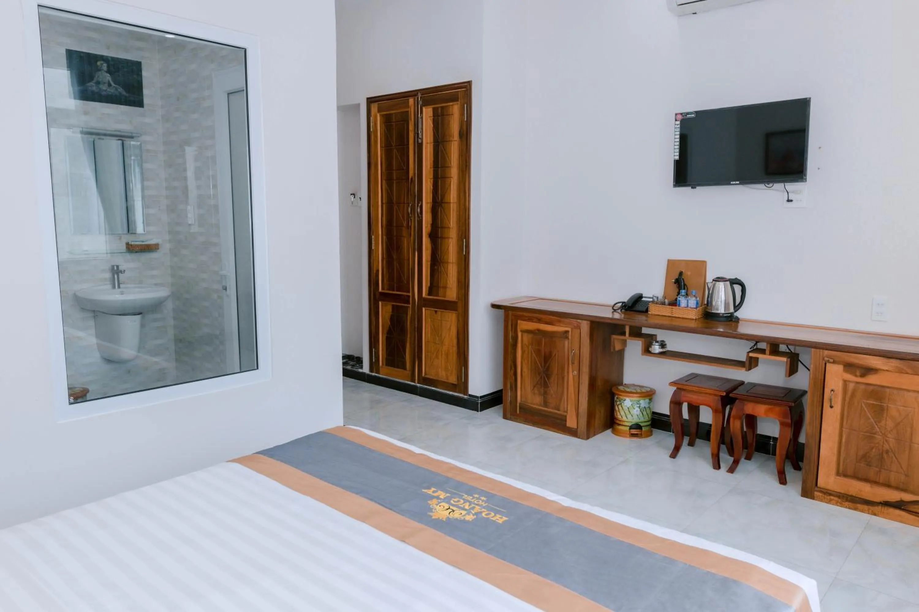 Bed in Khách sạn Hoàng My