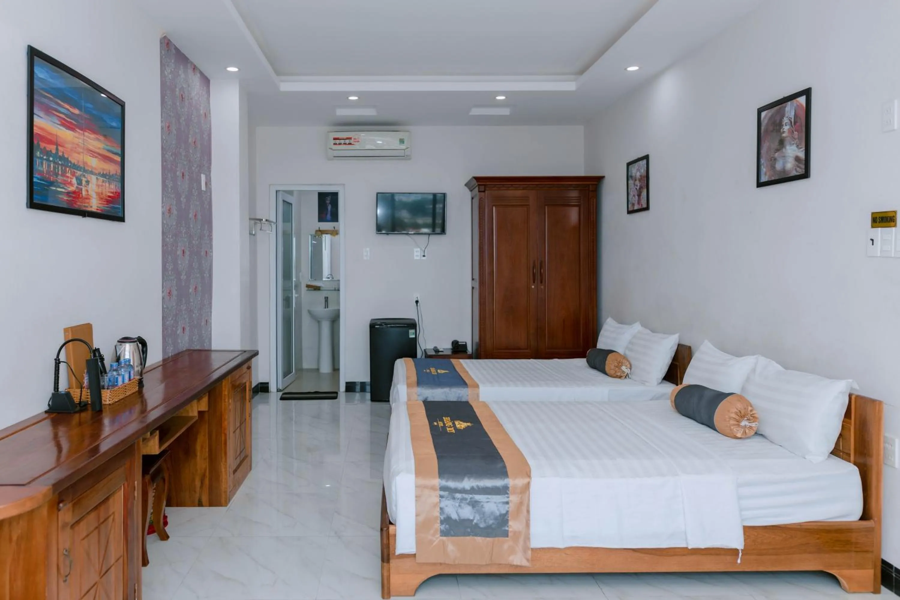 Bed in Khách sạn Hoàng My