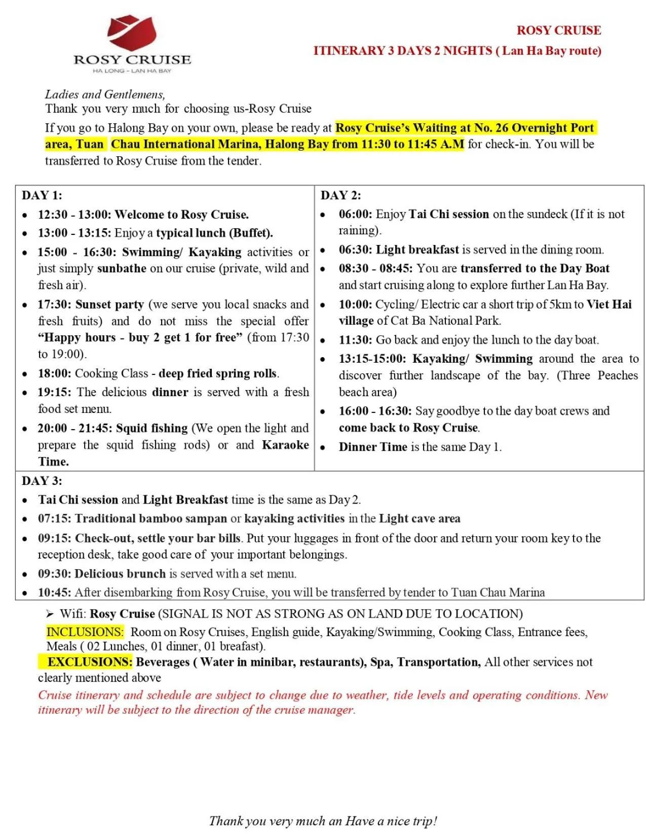 Text overlay in Rosy Cruises