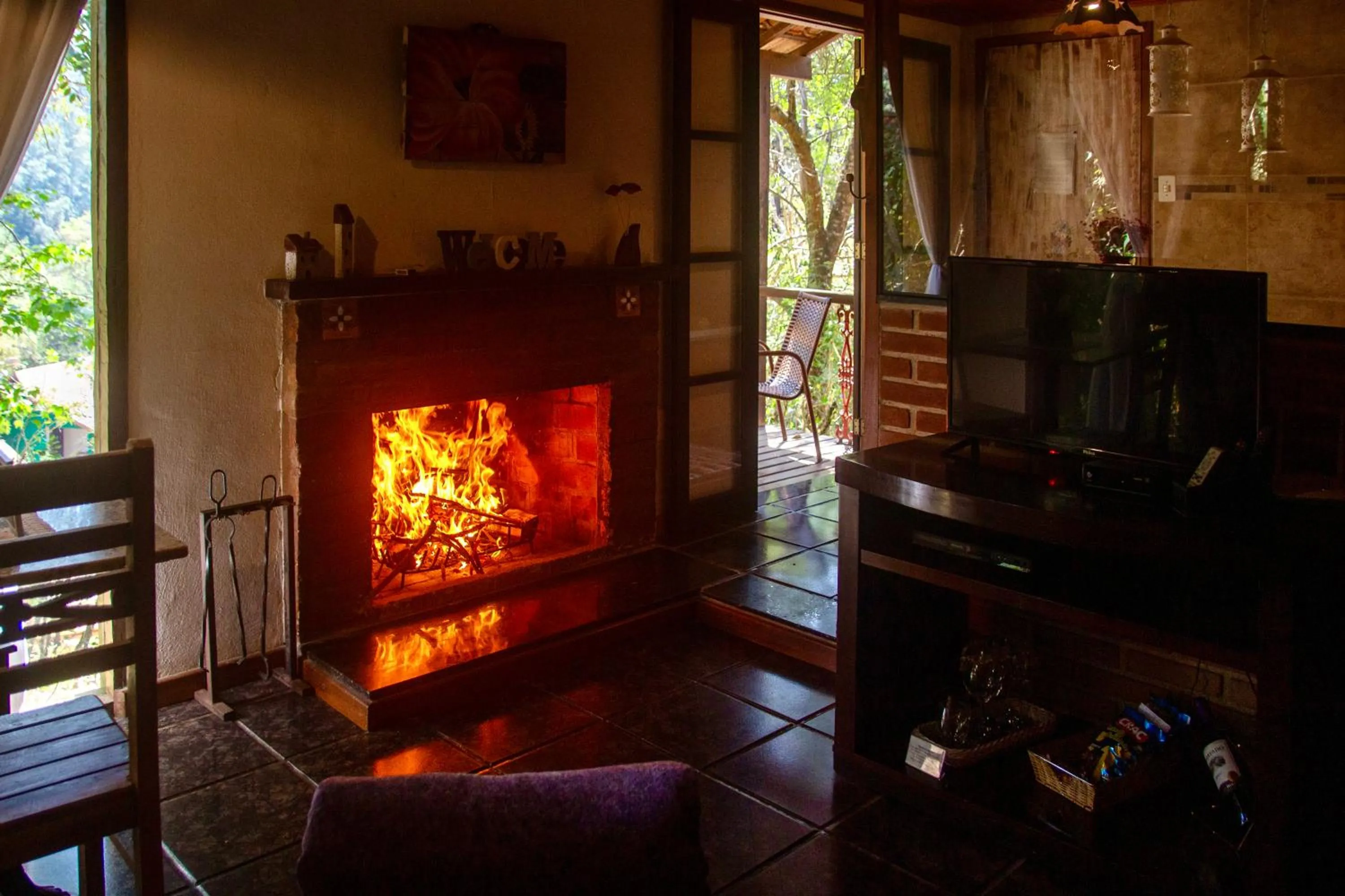 fireplace in Pousada Moriá