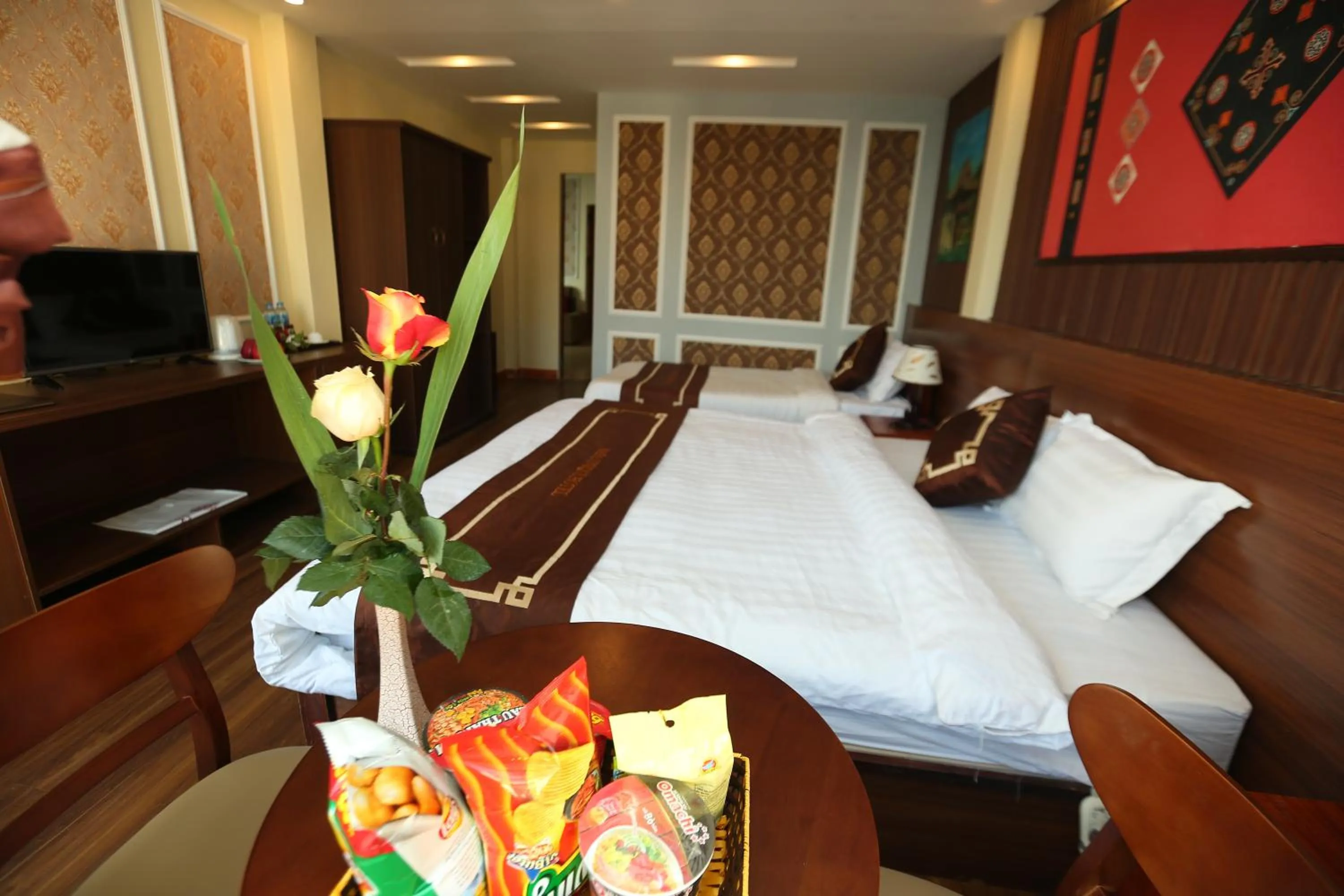 Bed in Sapa Unique Hotel