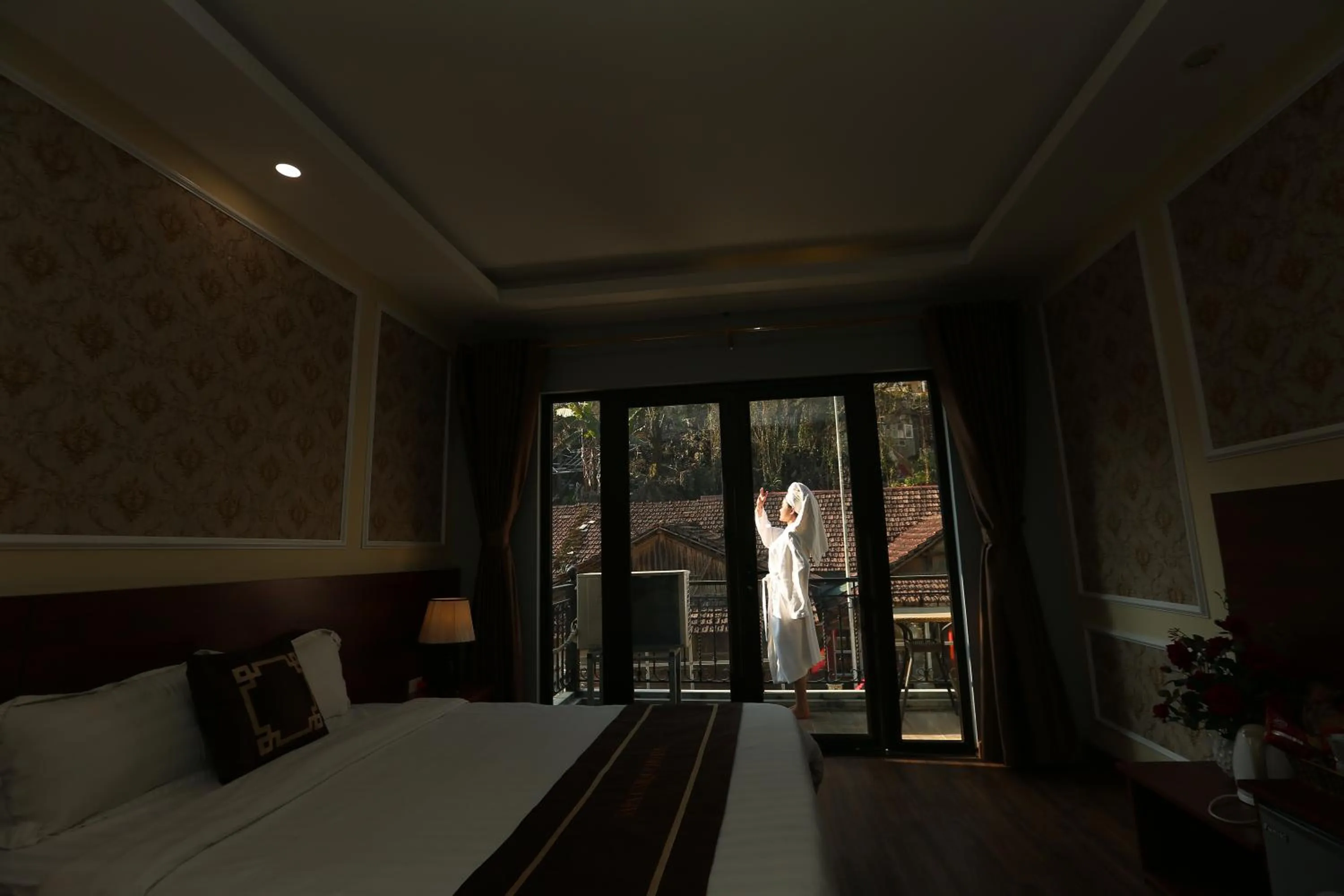 Bed in Sapa Unique Hotel