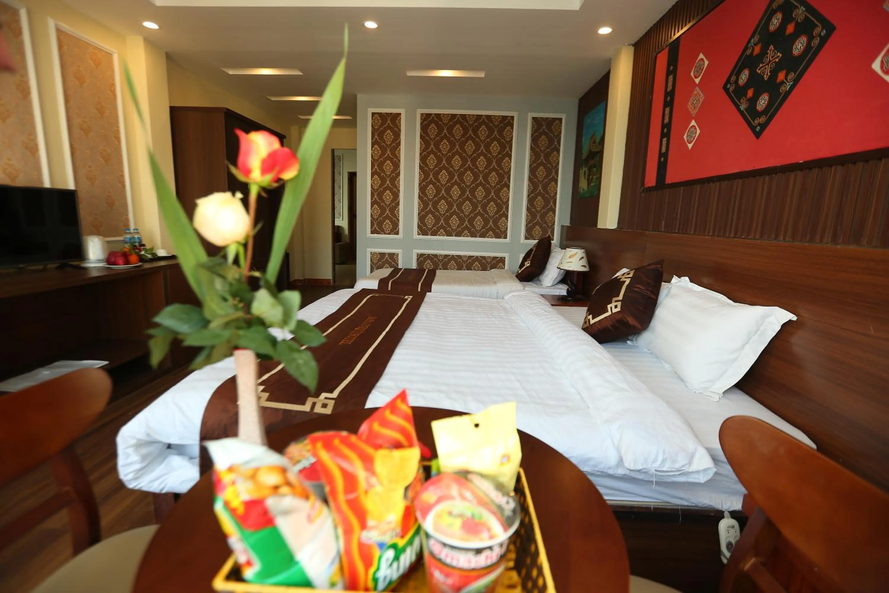 Bed in Sapa Unique Hotel