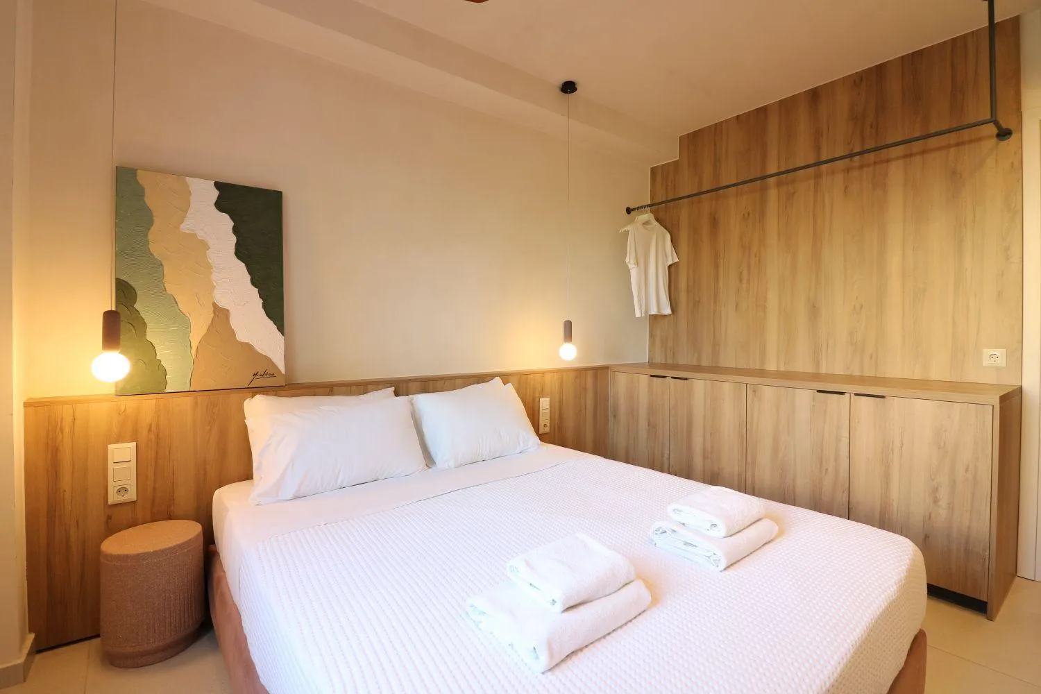 Bed in Philoxenia Apartments