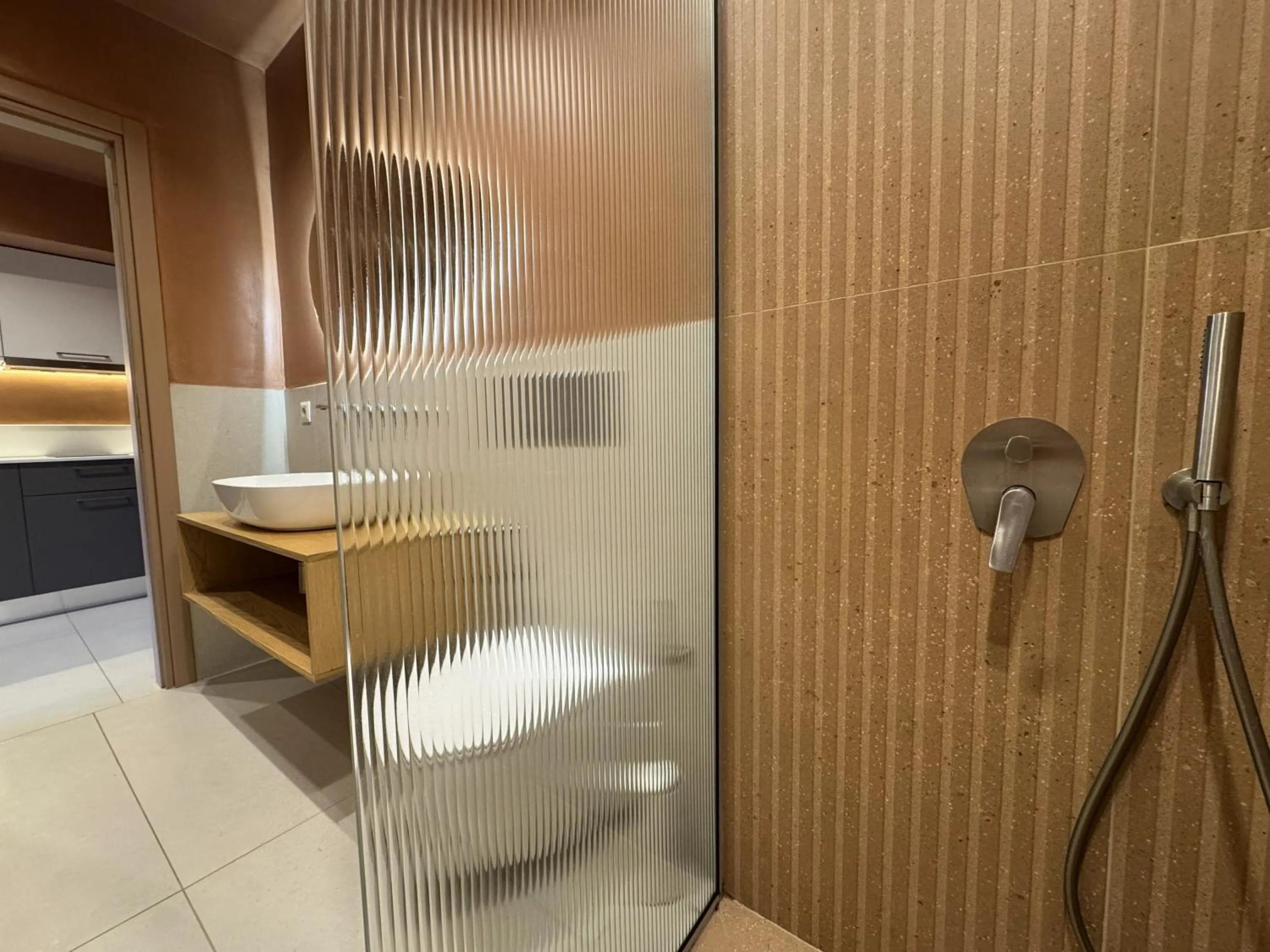 Shower in Philoxenia Apartments