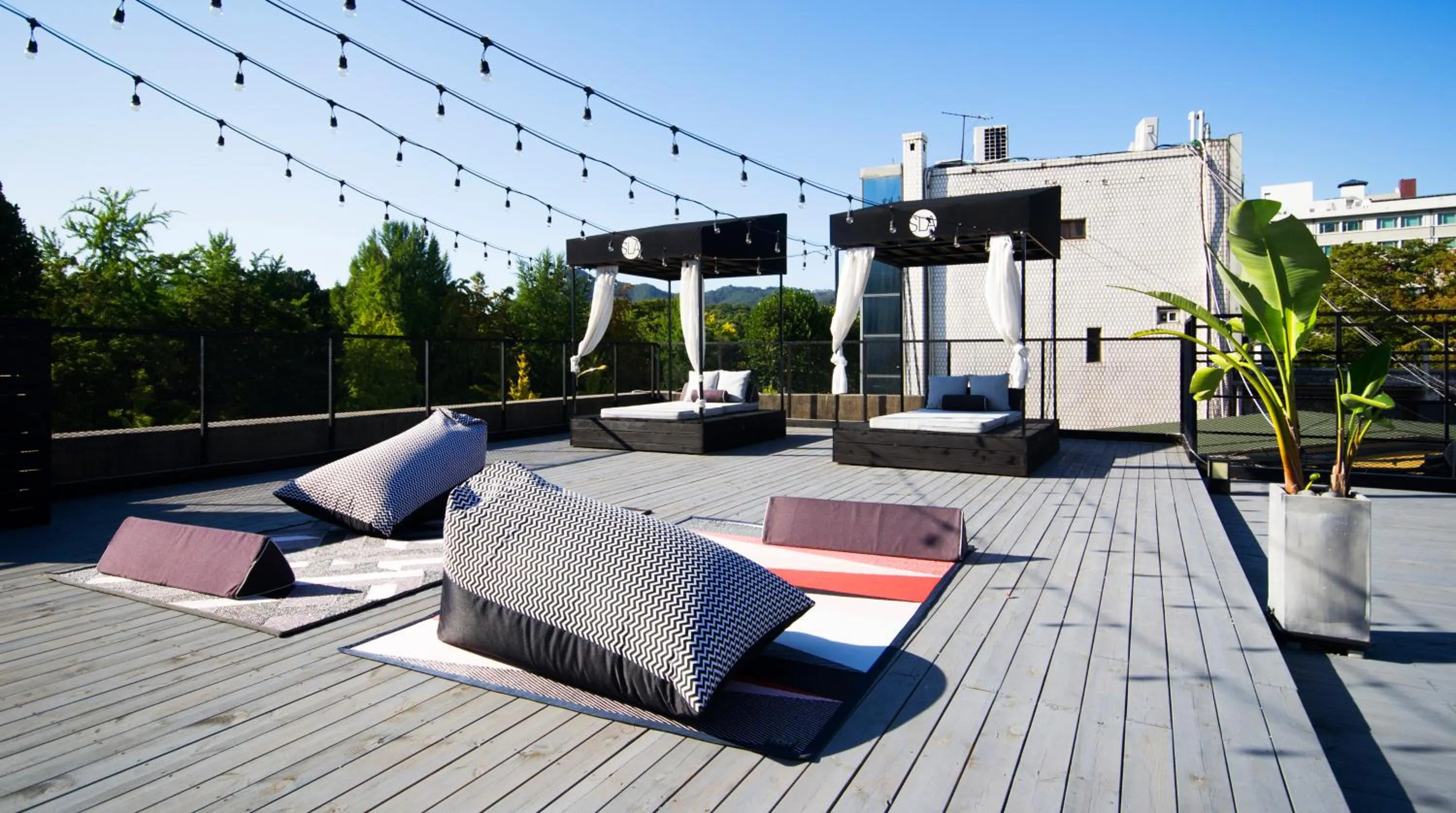 Patio in Seoul Loft Apartments - SLA 7 Night Minimum