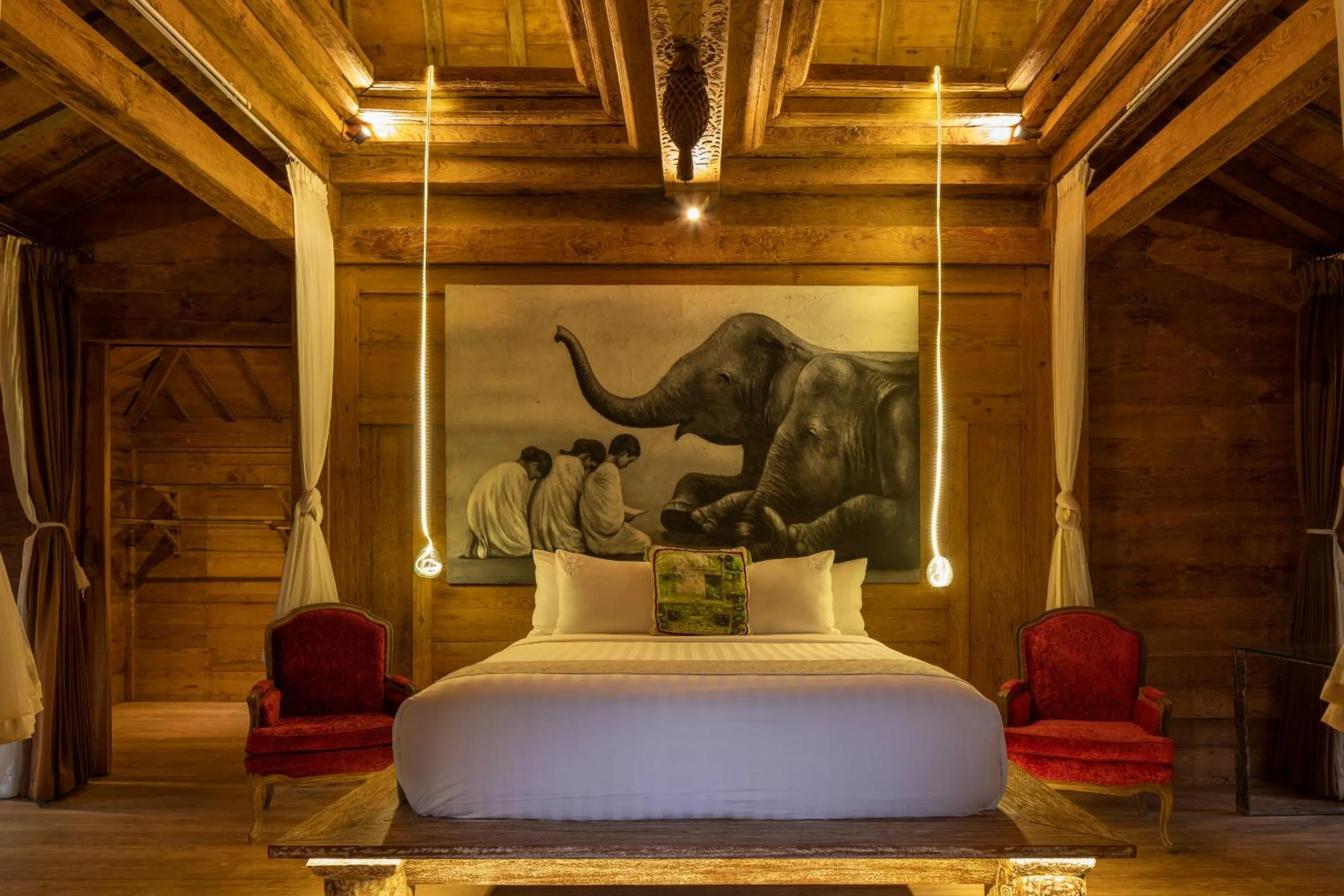 Bedroom, Bed in Blue Karma Village