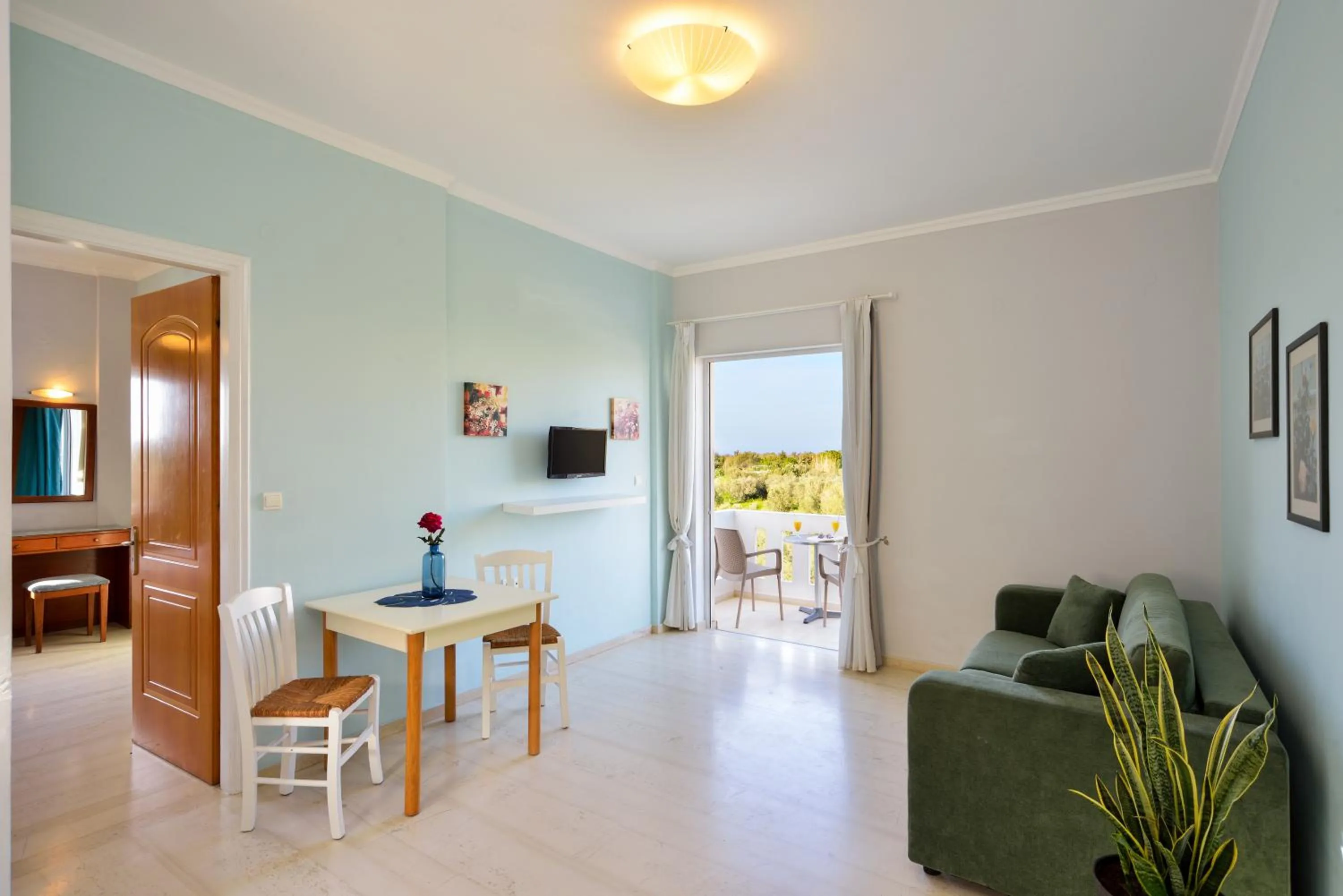 Seating area in Poseidon Apartments