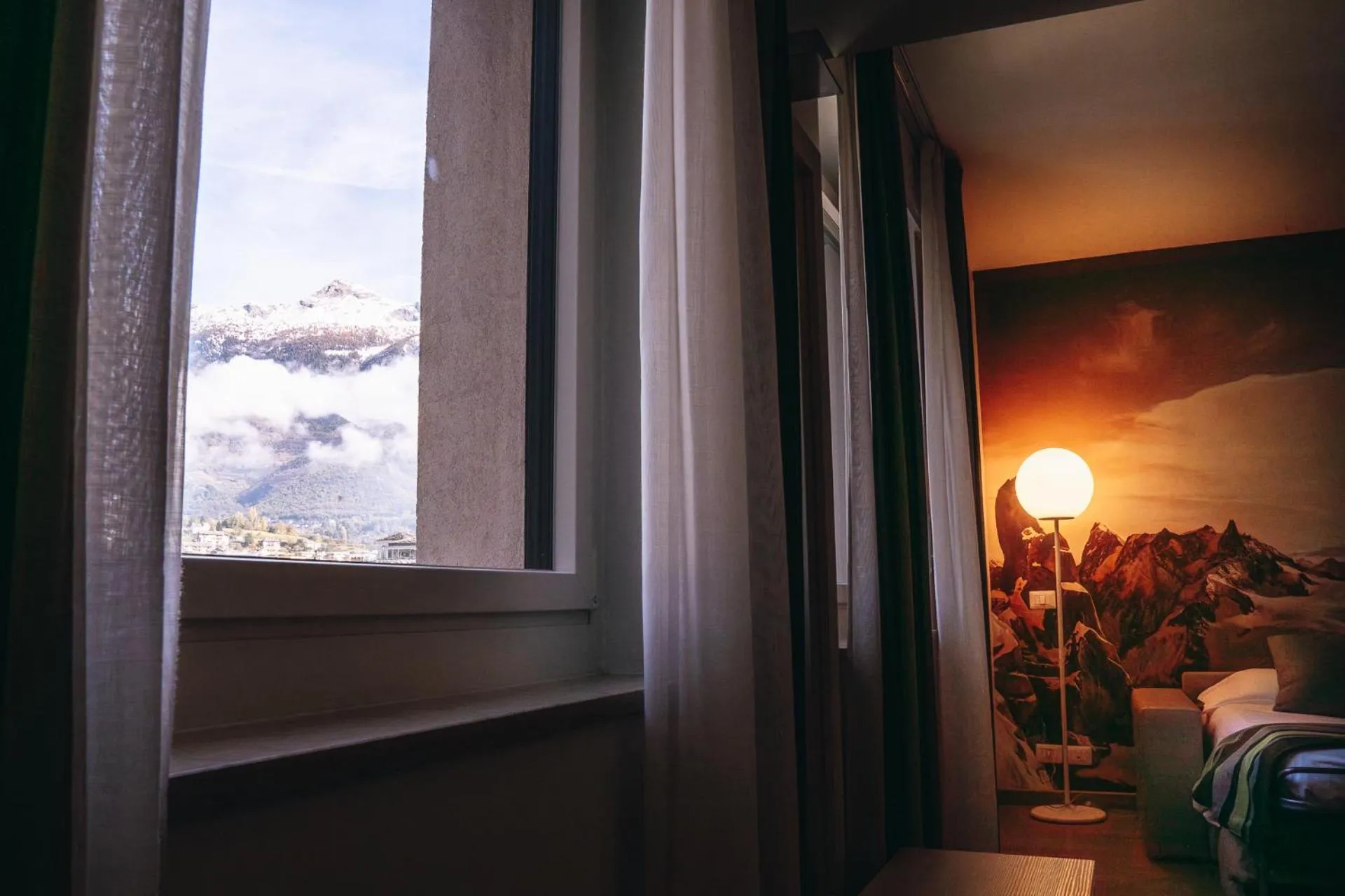 Mountain view, Bed in HB Aosta Hotel & Balcony SPA