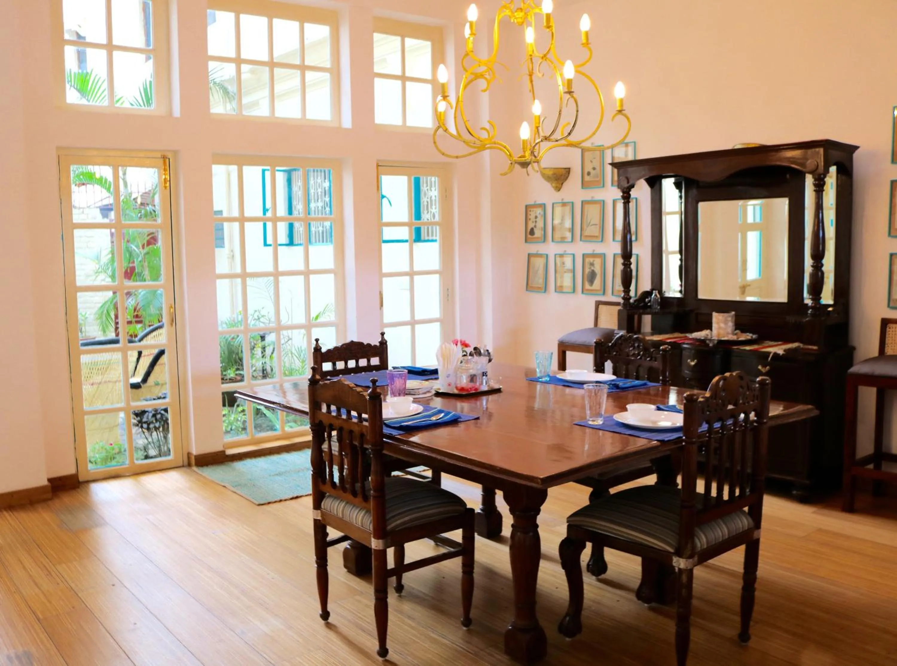 Dining area in Mango Tree Courtyard Dehradun