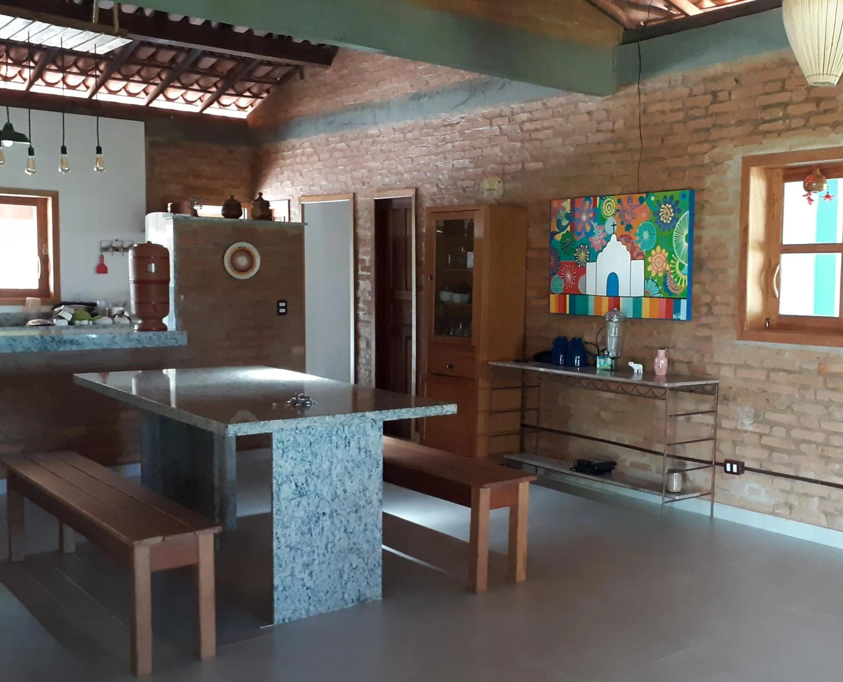 Communal kitchen in Vila das Mangabeiras Corumbau