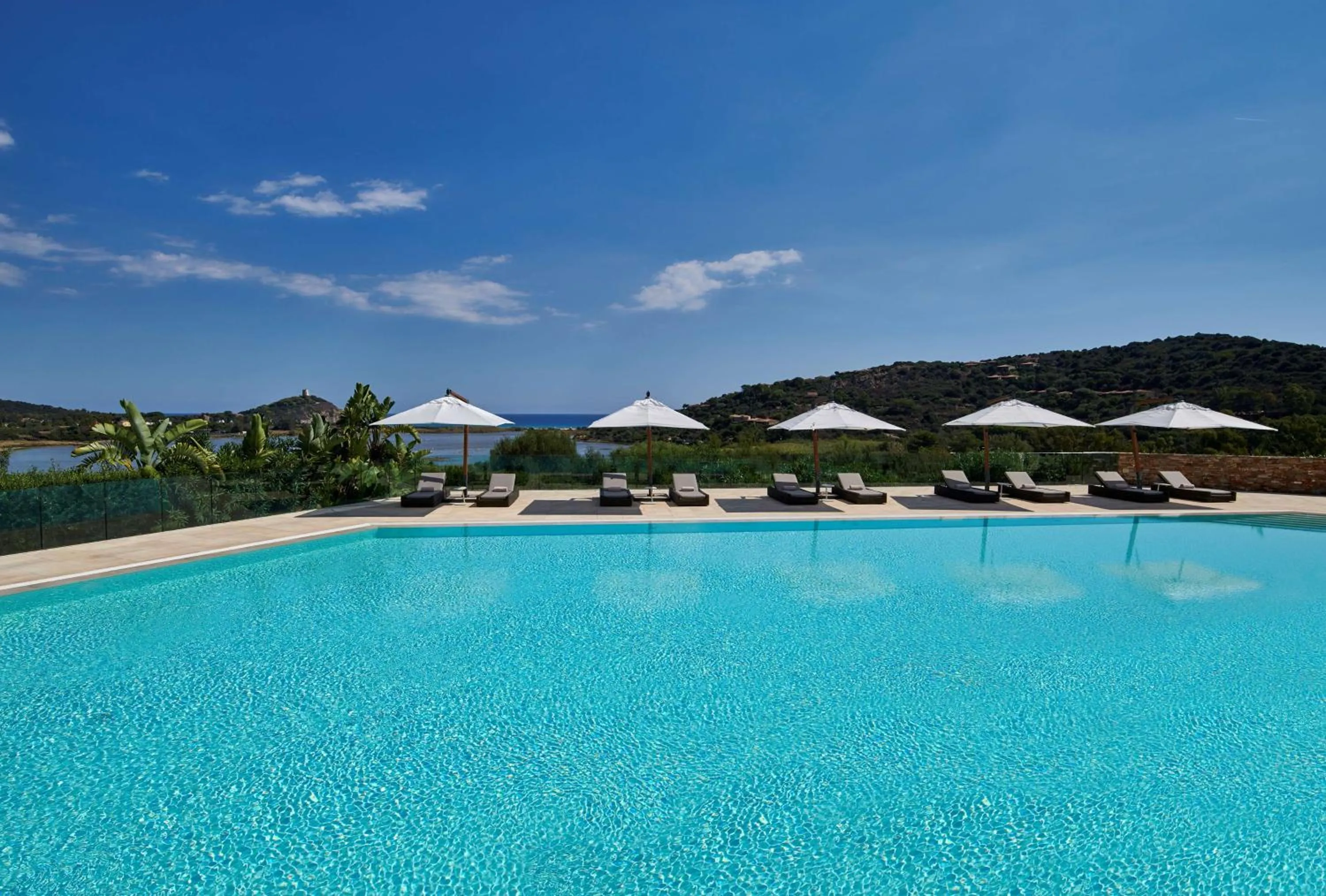Pool view in Conrad Chia Laguna Sardinia