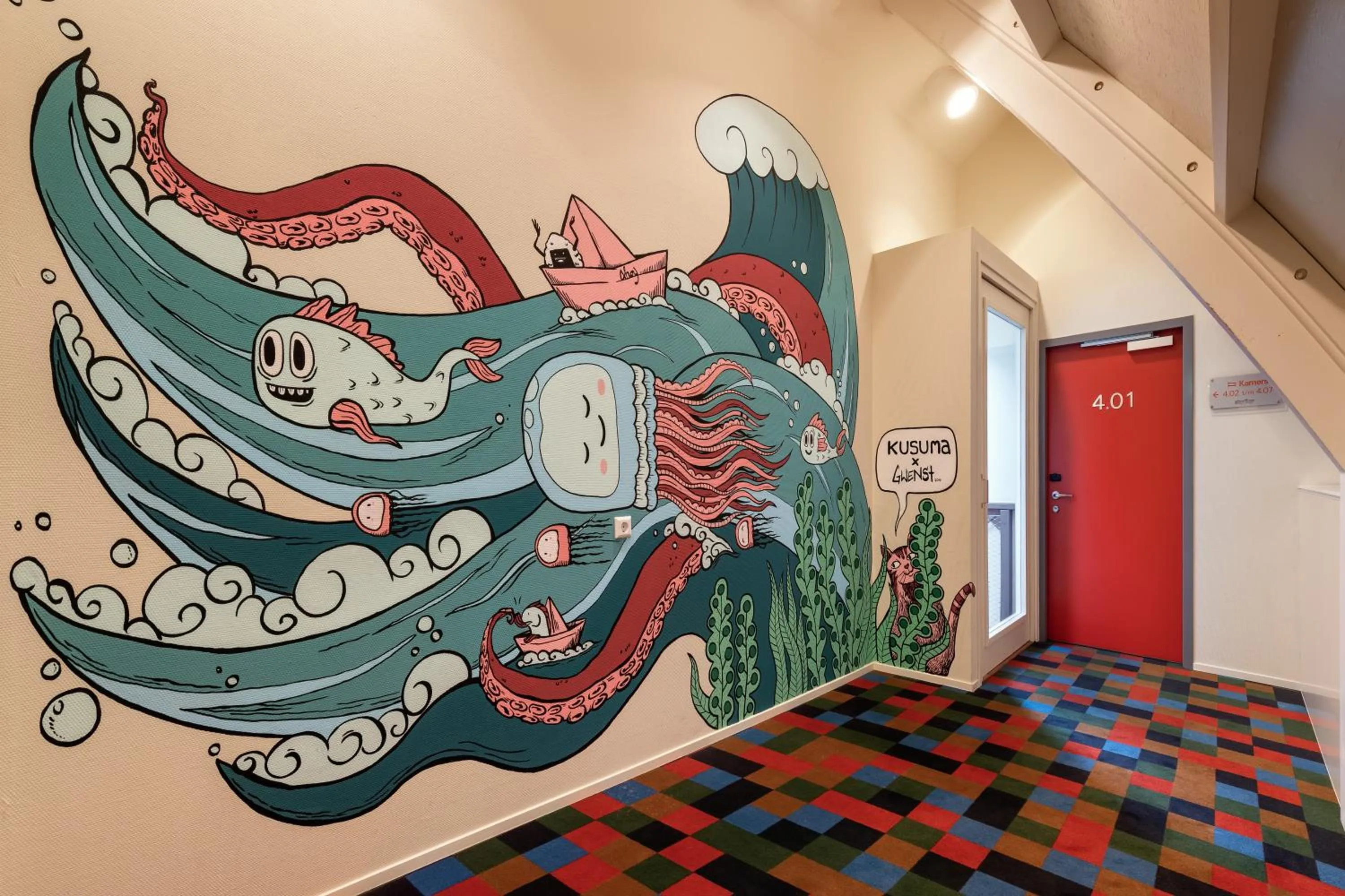 Decorative detail in Stayokay Hostel Rotterdam