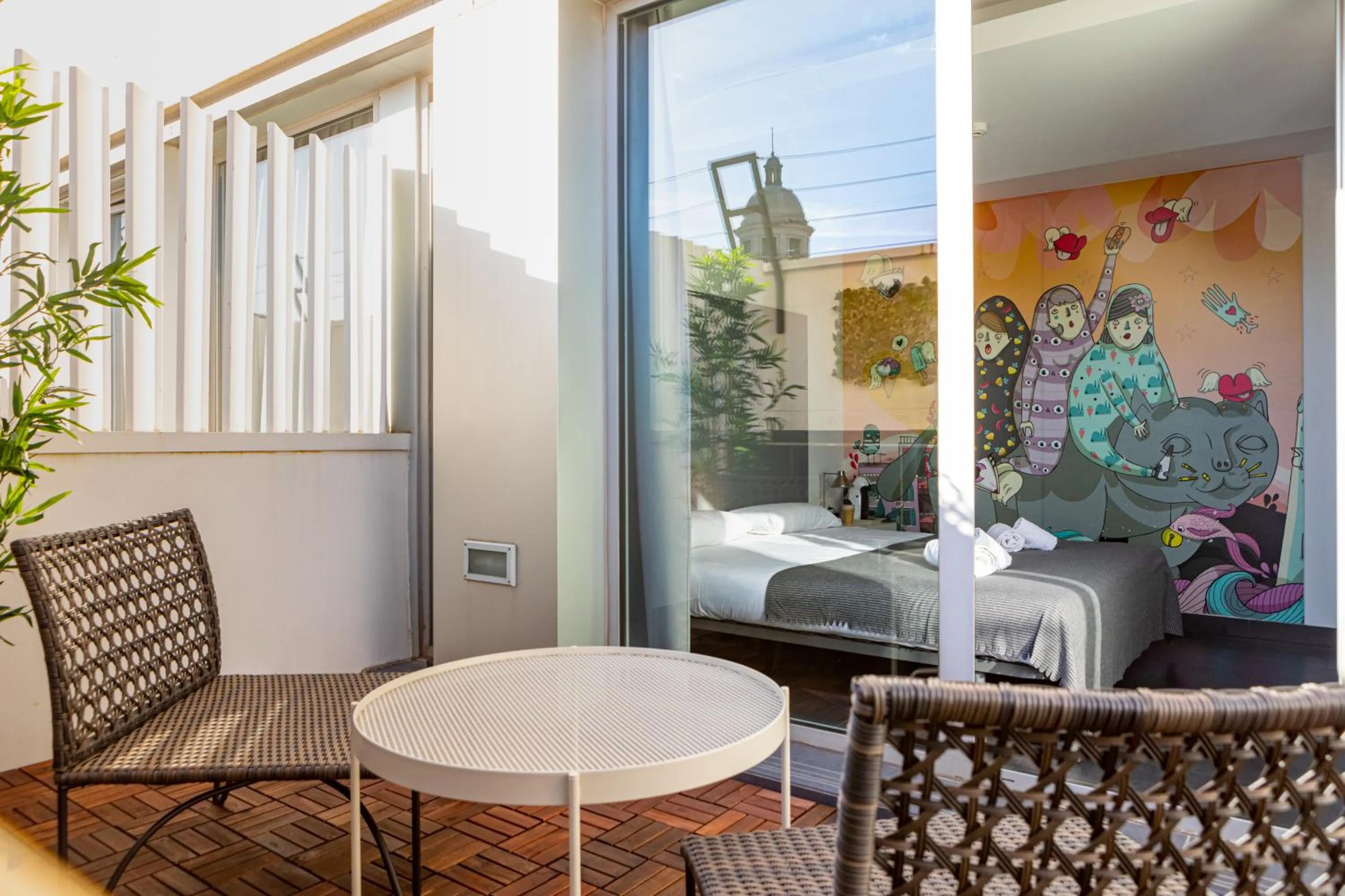 Balcony/Terrace in St Christopher's Inn Barcelona