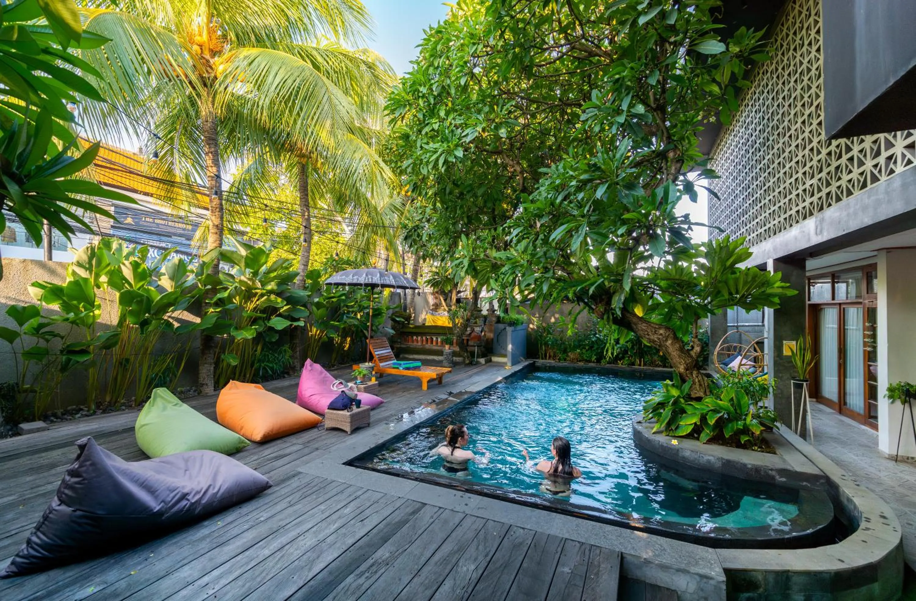 Garden view in Interconnection Hostel