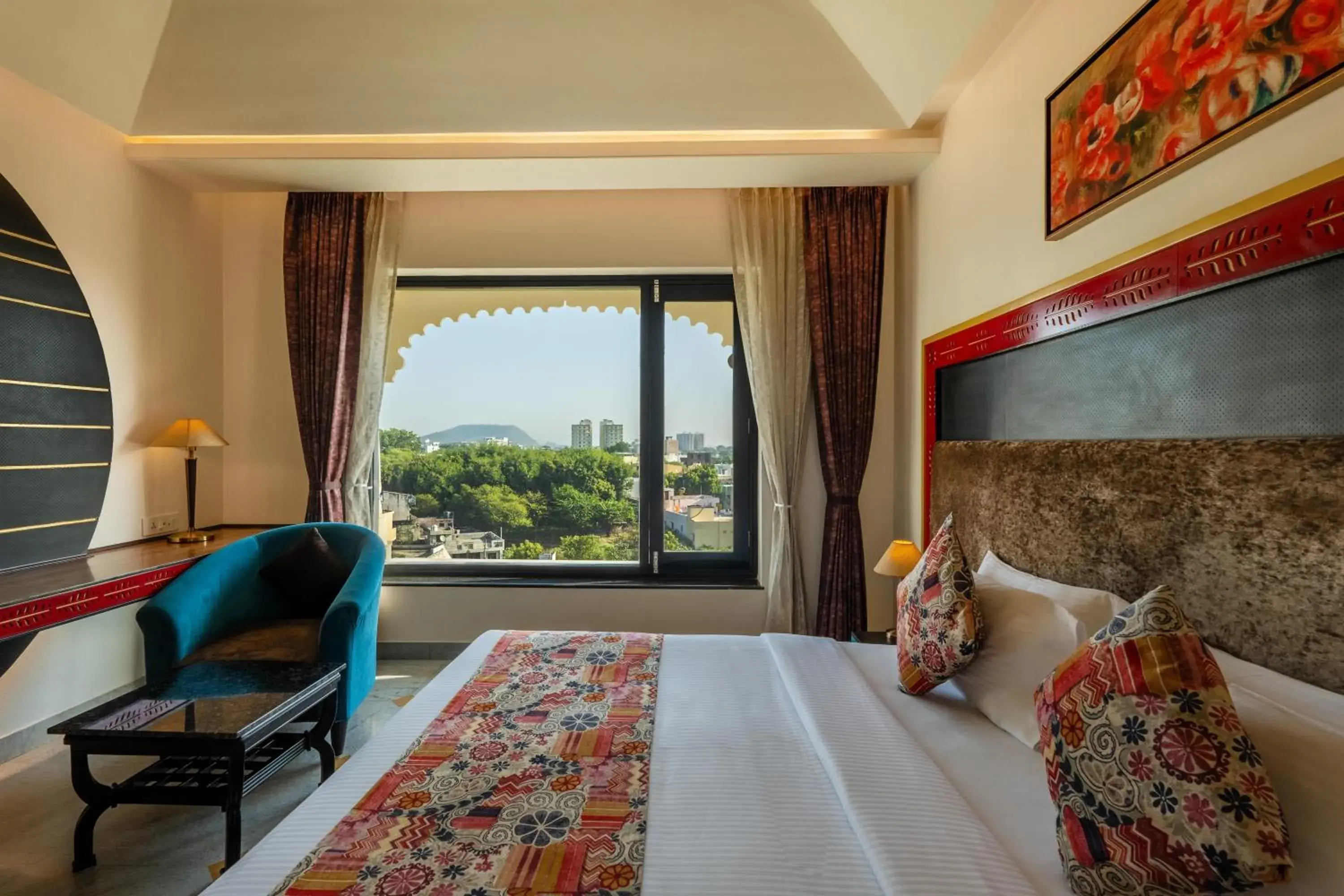 View (from property/room), Bed in Sterling Balicha Udaipur View (from property/room), Bed in Sterling Balicha Udaipur