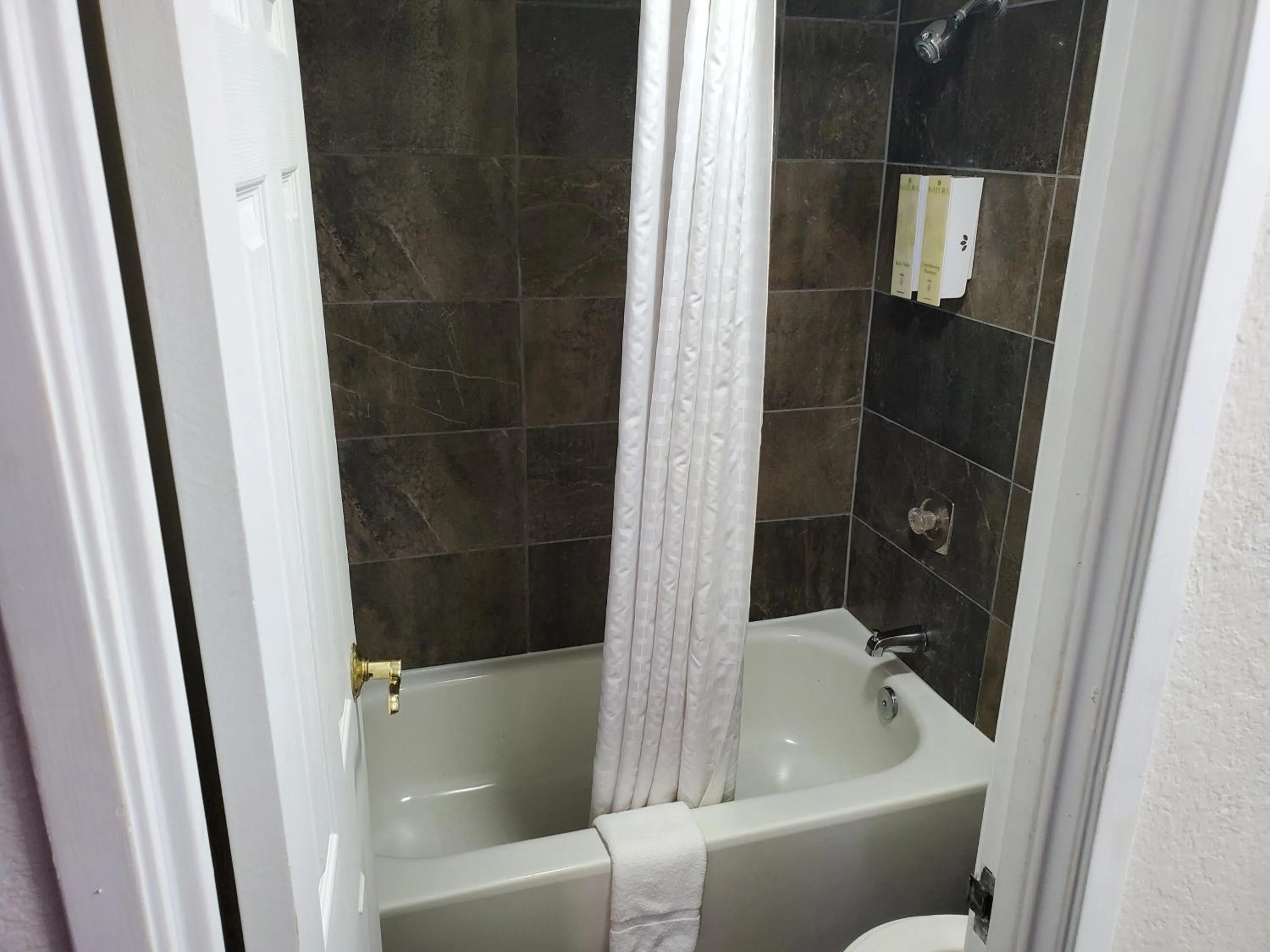 Shower in Budget Host Inn- Medical Center