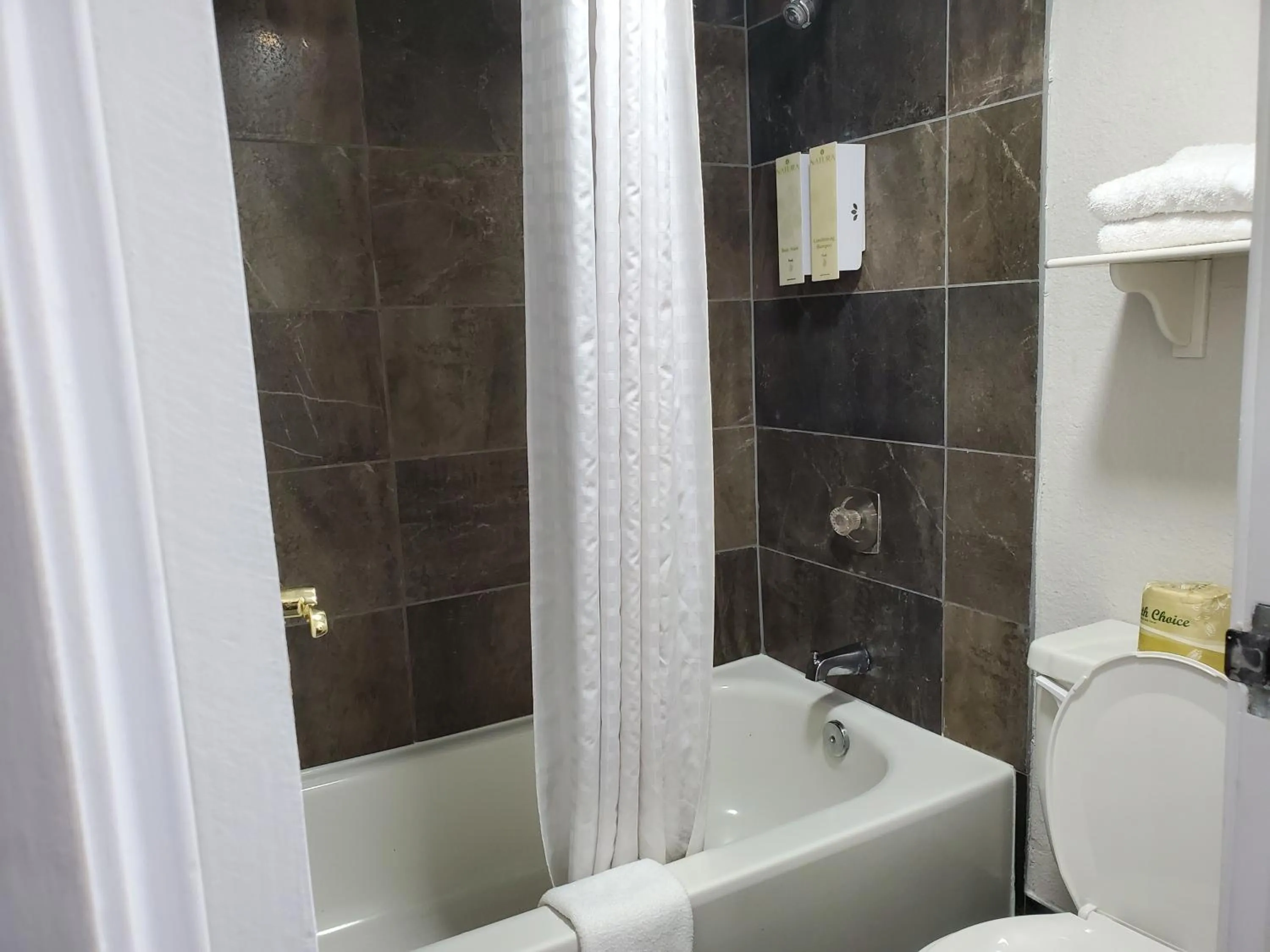 Shower in Budget Host Inn- Medical Center