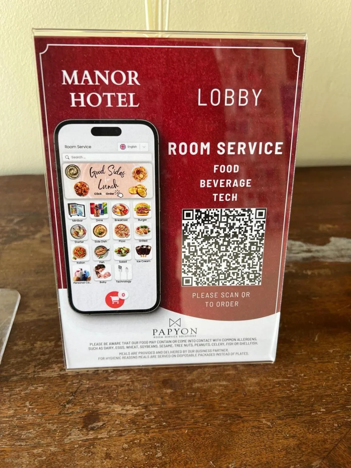 Food close-up in Manor Hotel