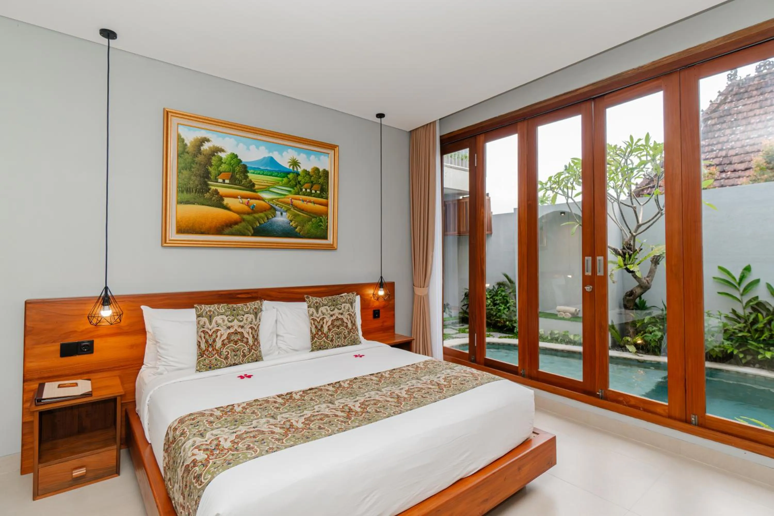 Bed in Aryaswara Villa Ubud