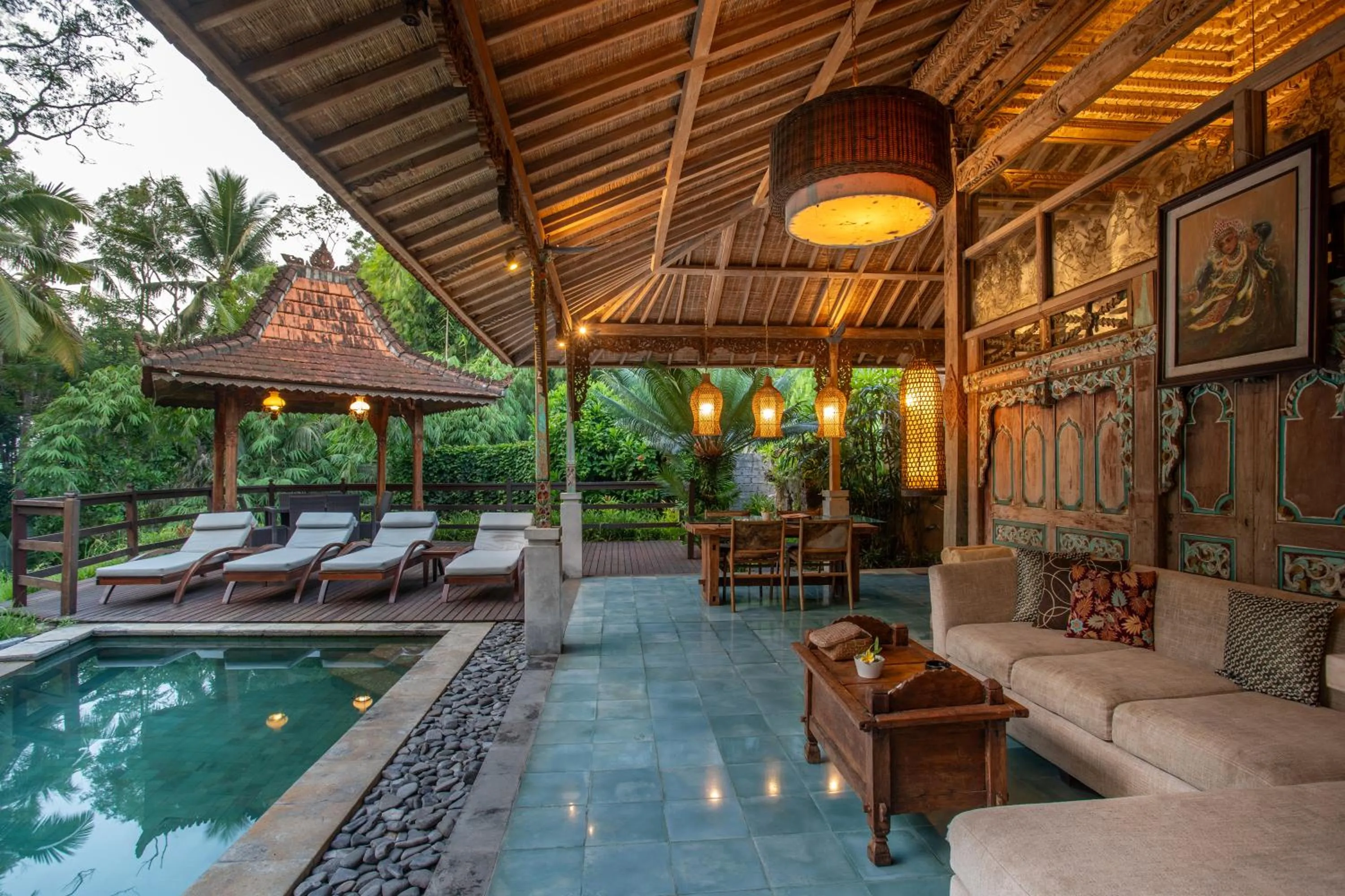 Living room in Aryaswara Villa Ubud