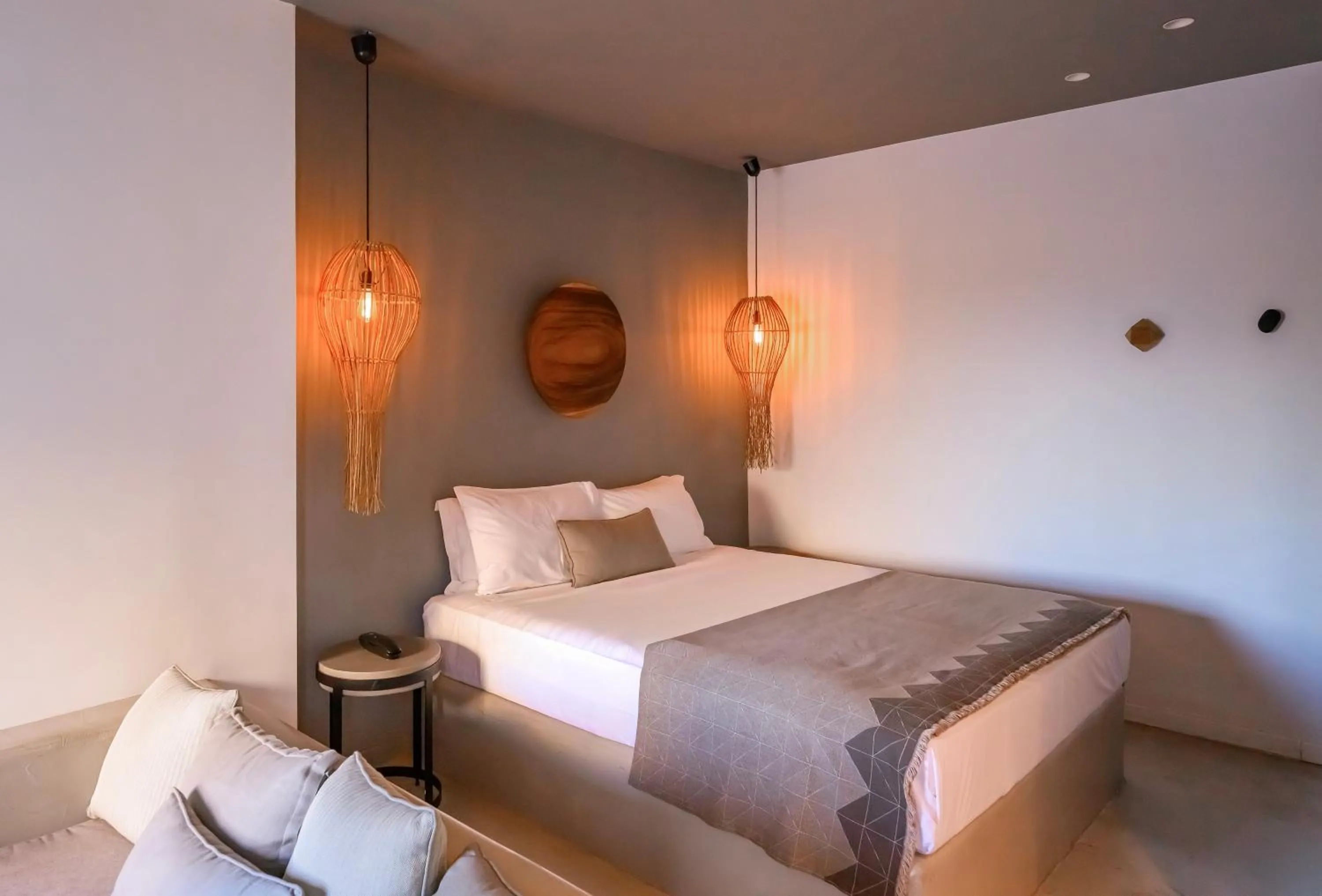 Bed in Lemon Suites Santorini