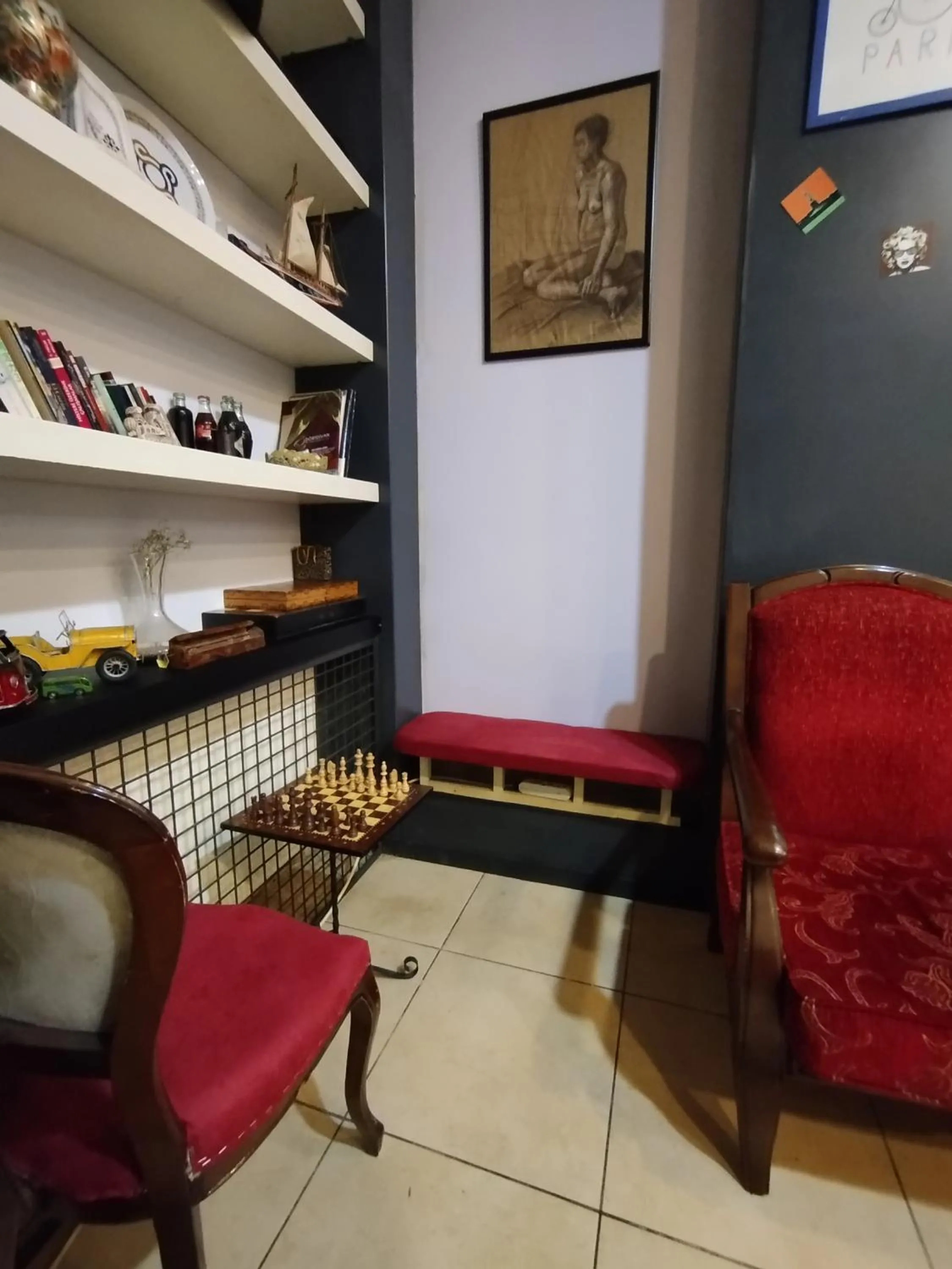 Seating area in Taksim City ivy Hostel