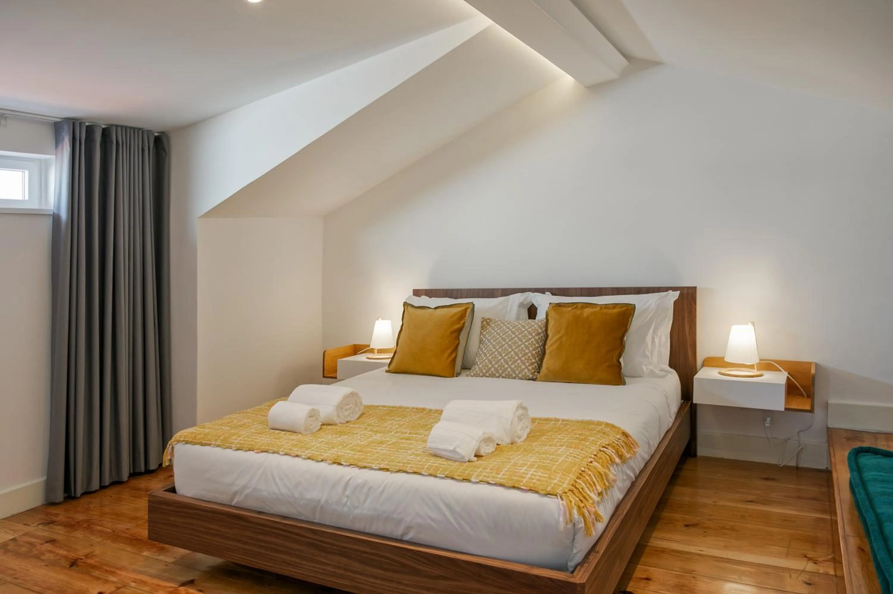 Bedroom, Bed in Hip Tailor Made Duplex Penthouse in Bairro Alto