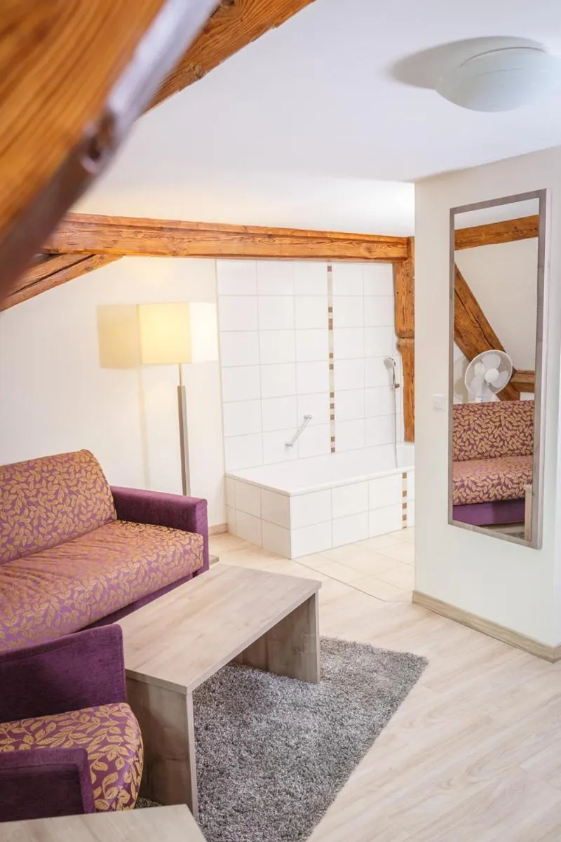 Seating area, Bed in Bodensee Hotel Sternen