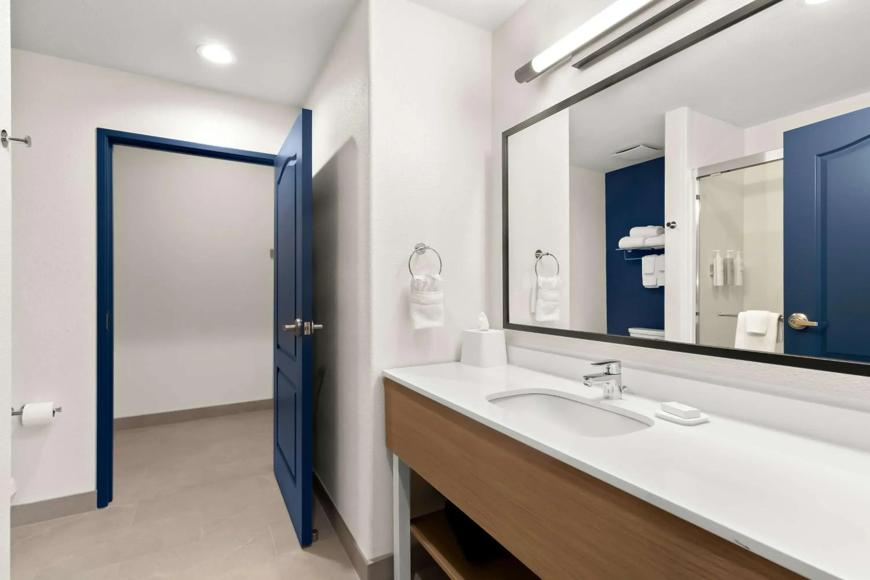 Bathroom in Spark By Hilton Missouri City Bathroom in Spark By Hilton Missouri City