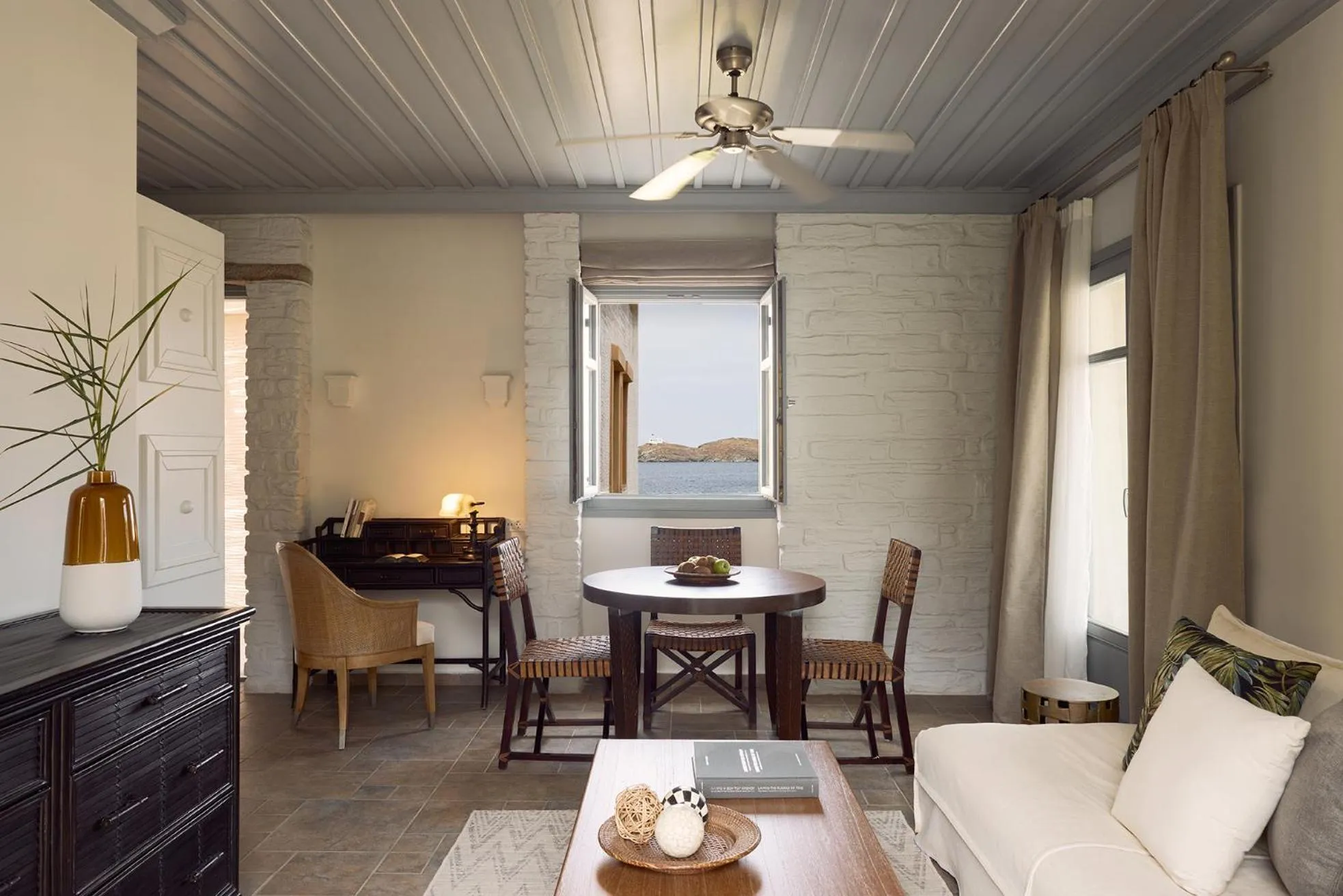 Living room in Porto Kea Suites by Sandglass