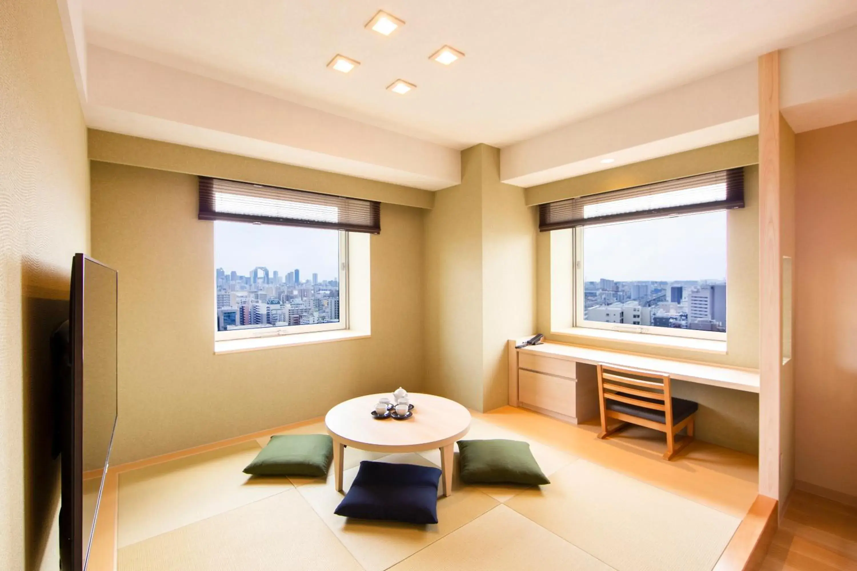 Living room, Bed in karaksa hotel grande Shin-Osaka Tower Living room, Bed in karaksa hotel grande Shin-Osaka Tower