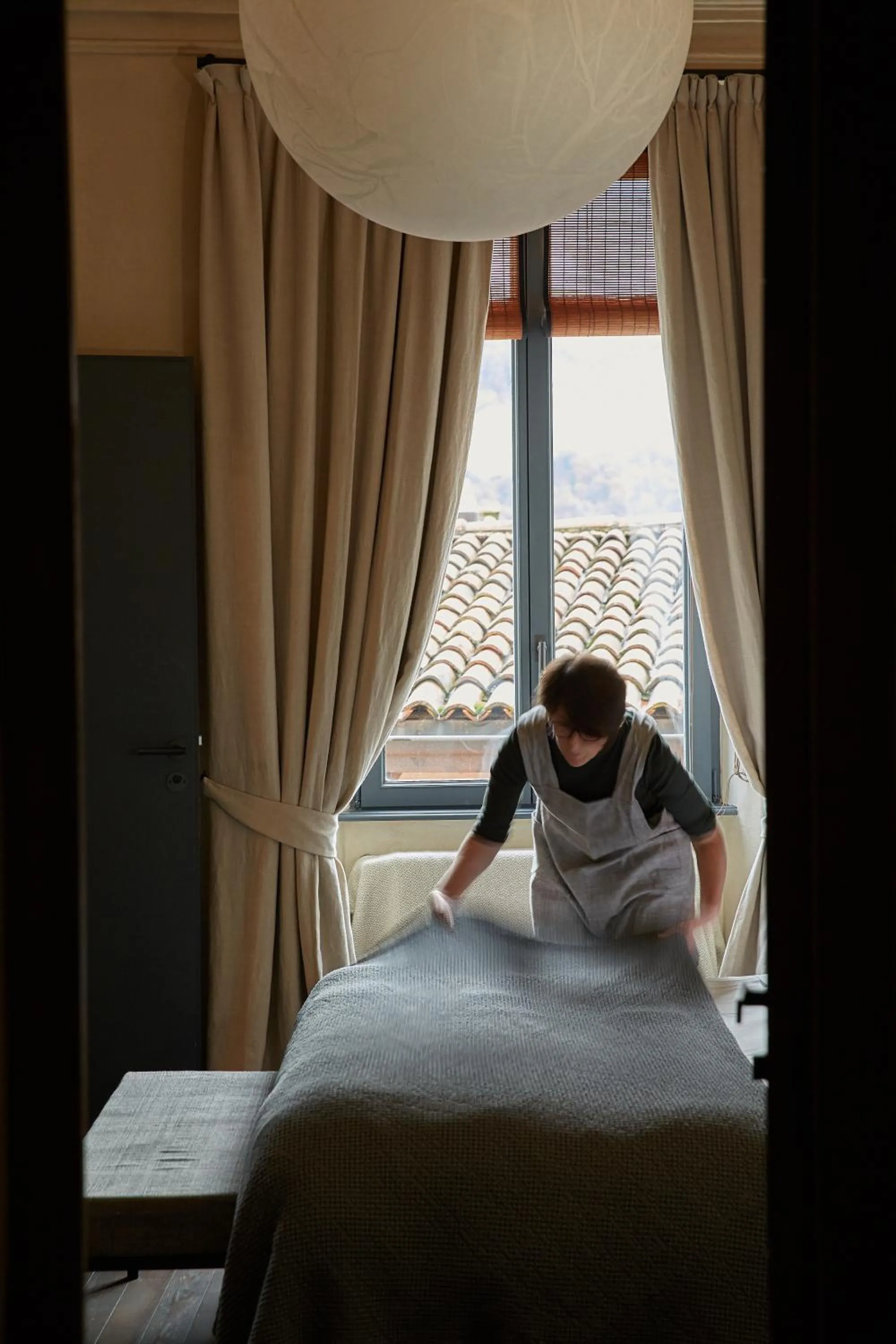 Bed in Relais Castello di Morcote