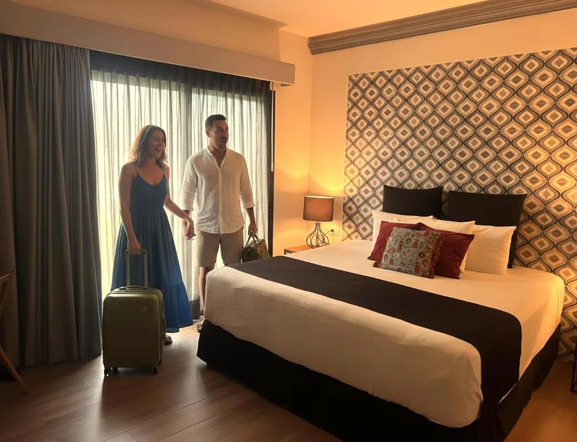 People, Bed in Casa Chukum - Hotel Boutique