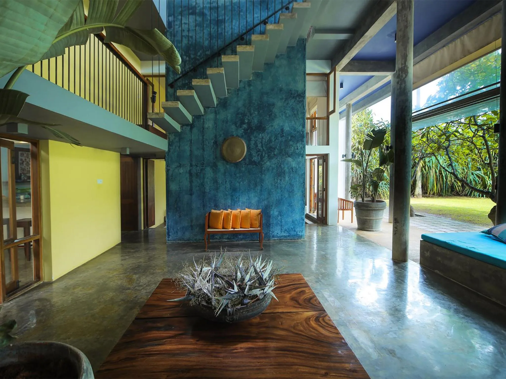 Living room in Saffron & Blue