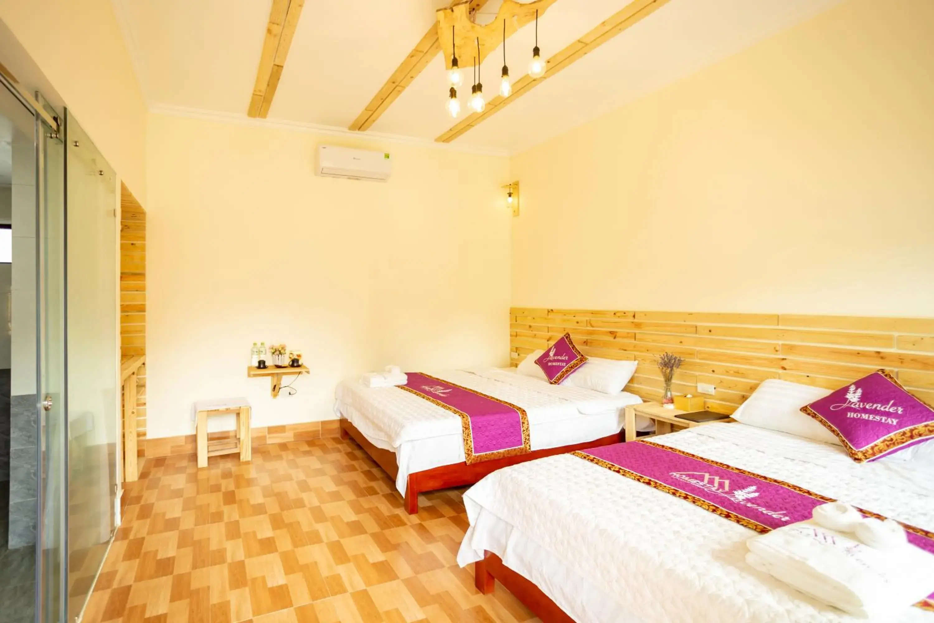 Quadruple Room with Garden View in Tam Coc Lavender Homestay -Authentic Ninh Binh Experiences Quadruple Room with Garden View in Tam Coc Lavender Homestay -Authentic Ninh Binh Experiences