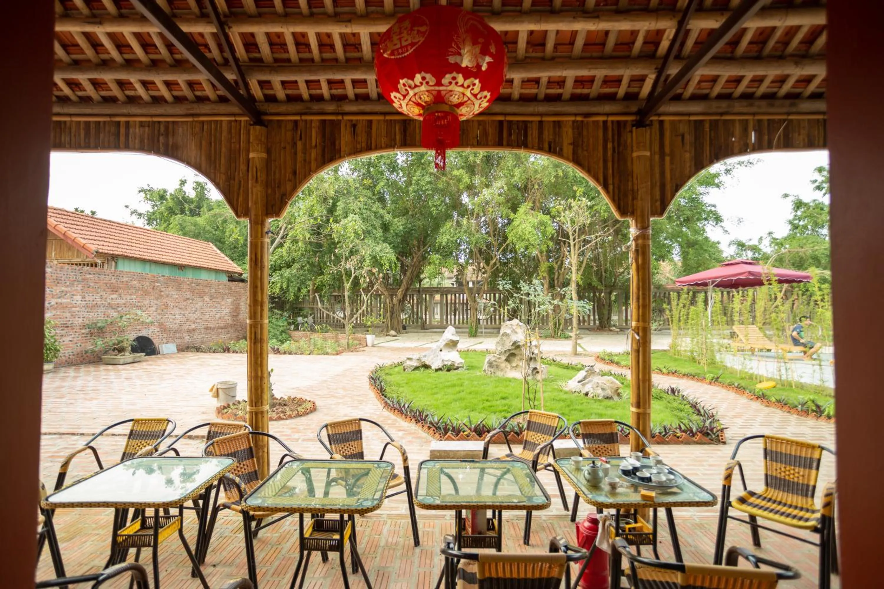 Patio in Tam Coc Lavender Homestay -Authentic Ninh Binh Experiences