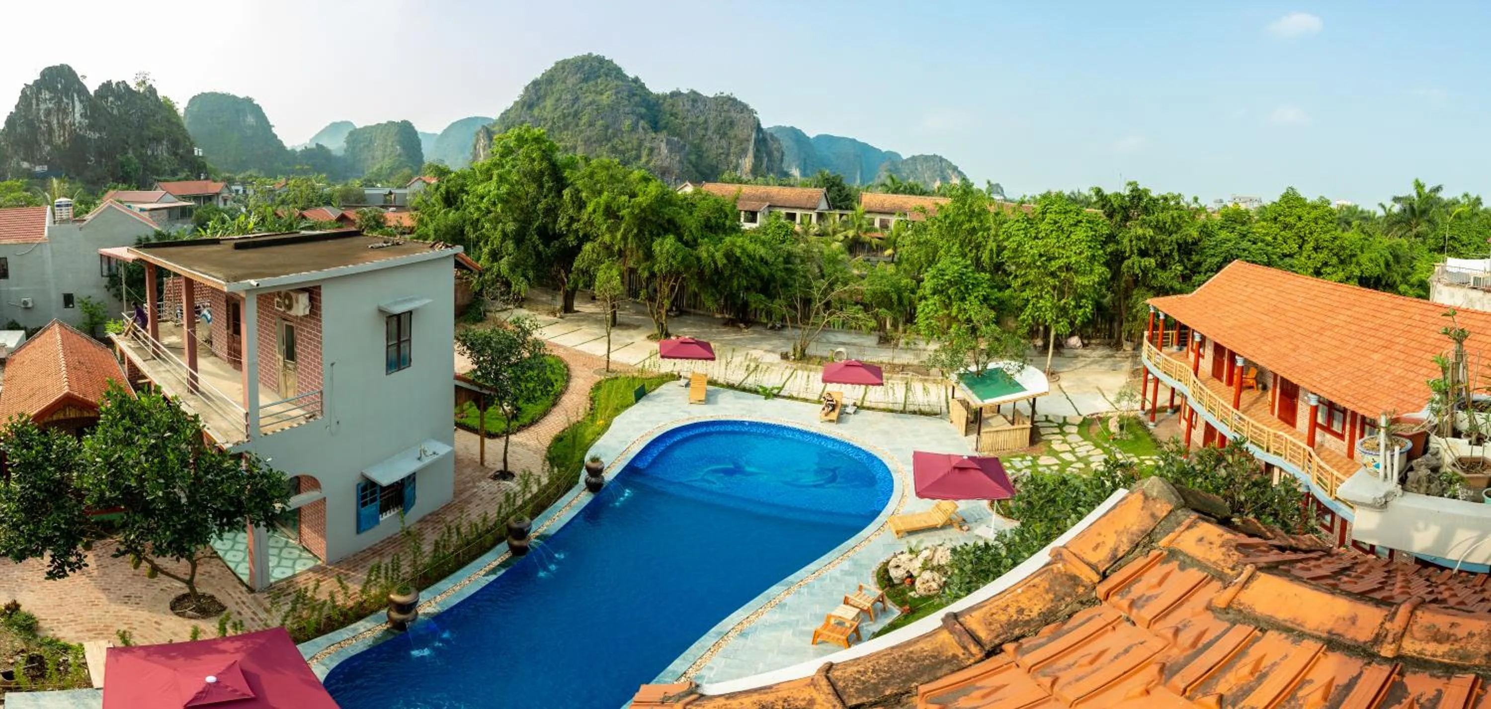 Bird's eye view in Tam Coc Lavender Homestay -Authentic Ninh Binh Experiences