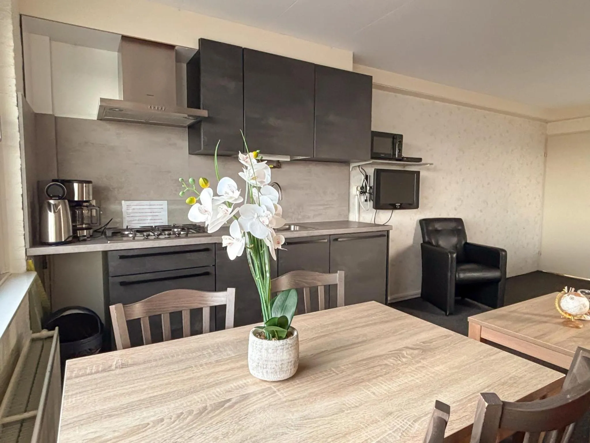 Kitchen or kitchenette in VISSERSLUST Rooms, Apartments and Houseboats