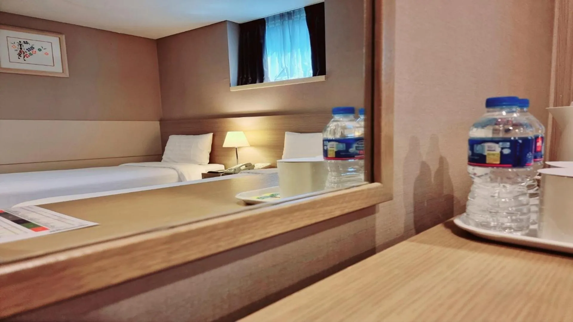 Drinks, Bed in New Seoul Hotel Myeongdong