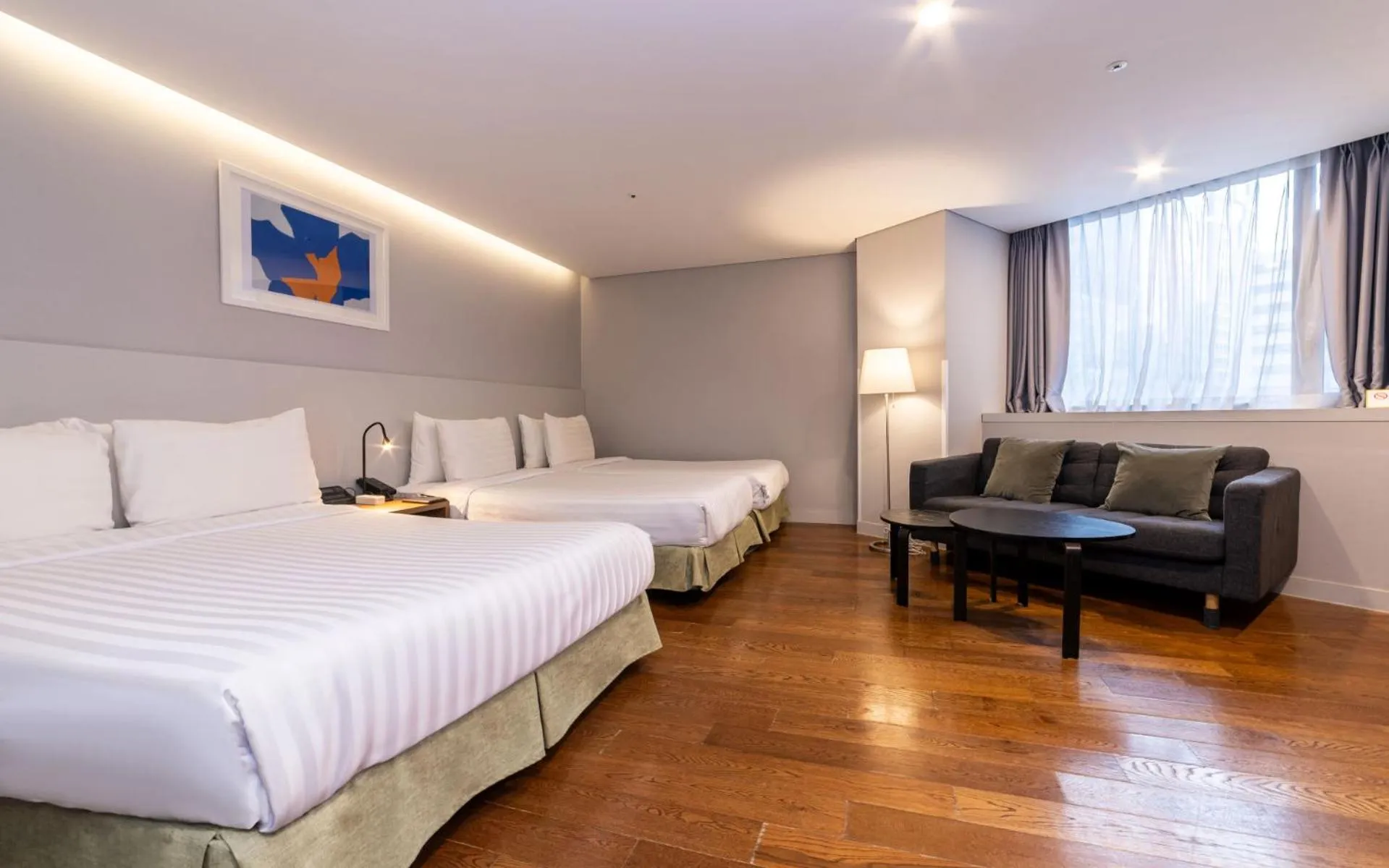 Bed in New Seoul Hotel Myeongdong