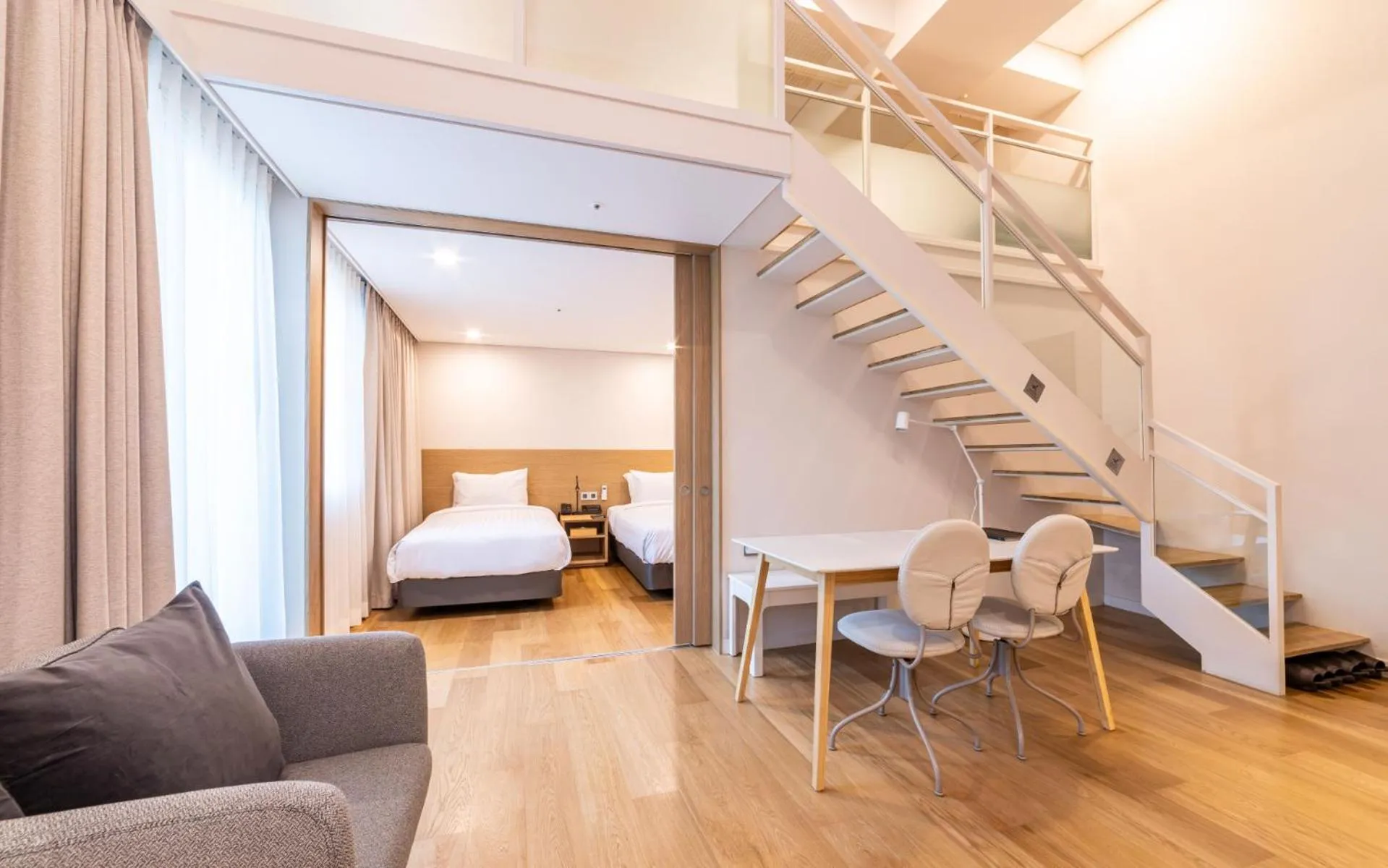 Bed in New Seoul Hotel Myeongdong