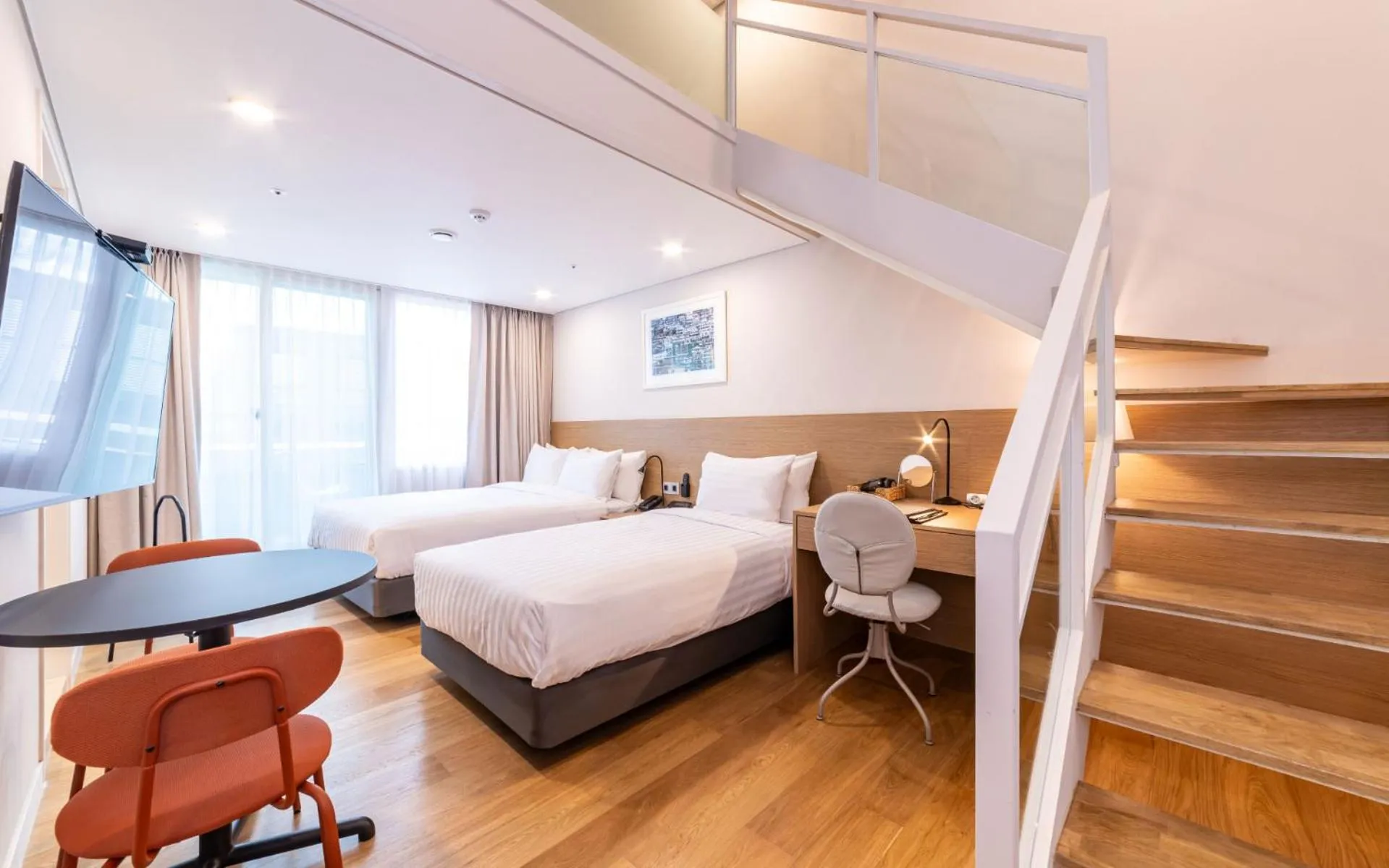 Bed in New Seoul Hotel Myeongdong