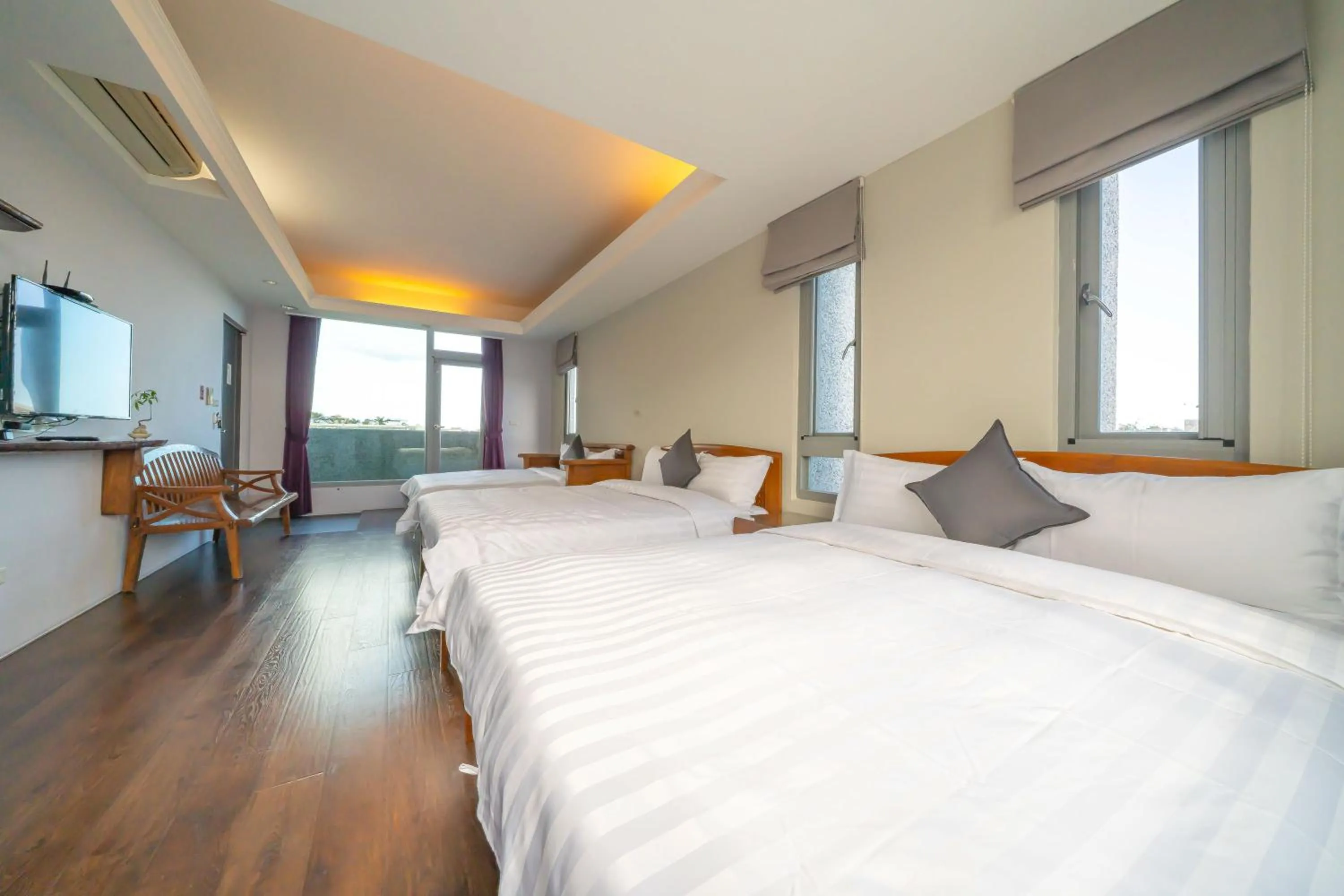 Bed in 美麗晨曦民宿-附停車位 近慈濟