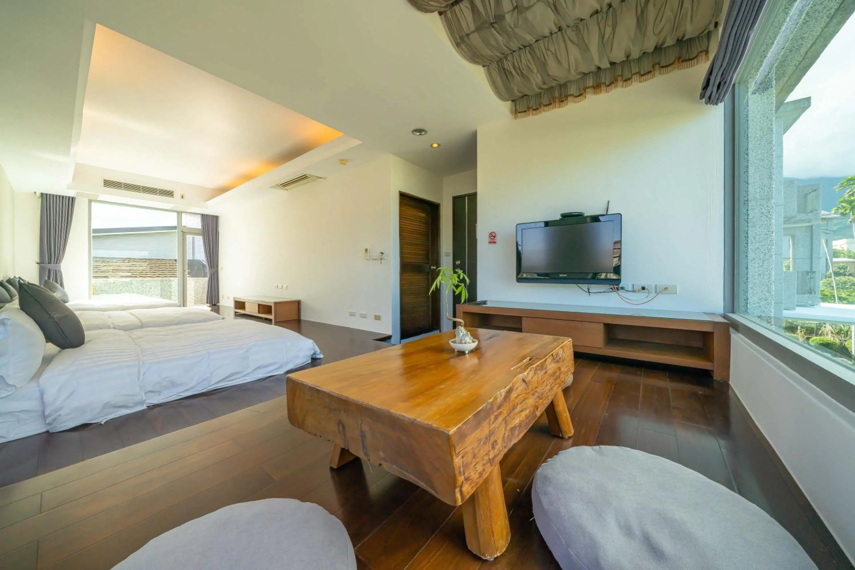 Bed in 美麗晨曦民宿-附停車位 近慈濟