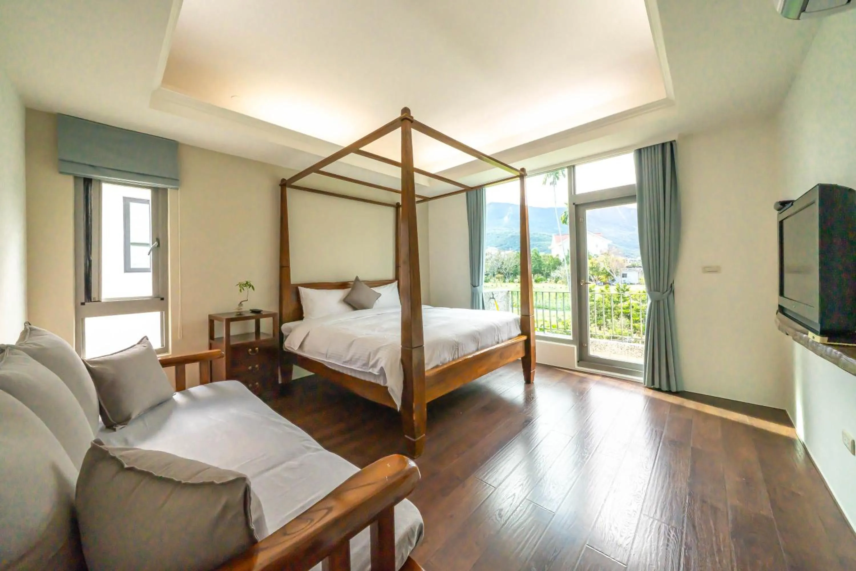 Bed in 美麗晨曦民宿-附停車位 近慈濟